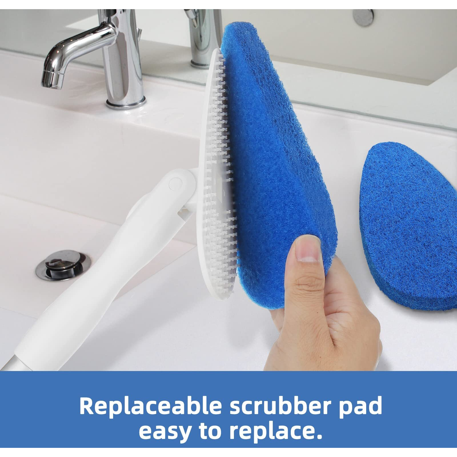 Qaestfy Pack Of 2 Scrubber Pad Refill Compatible With Qae008 Shower Bathtub Tub And Tile Scrubber Cleaning Brush With Long Handle Model Qae009