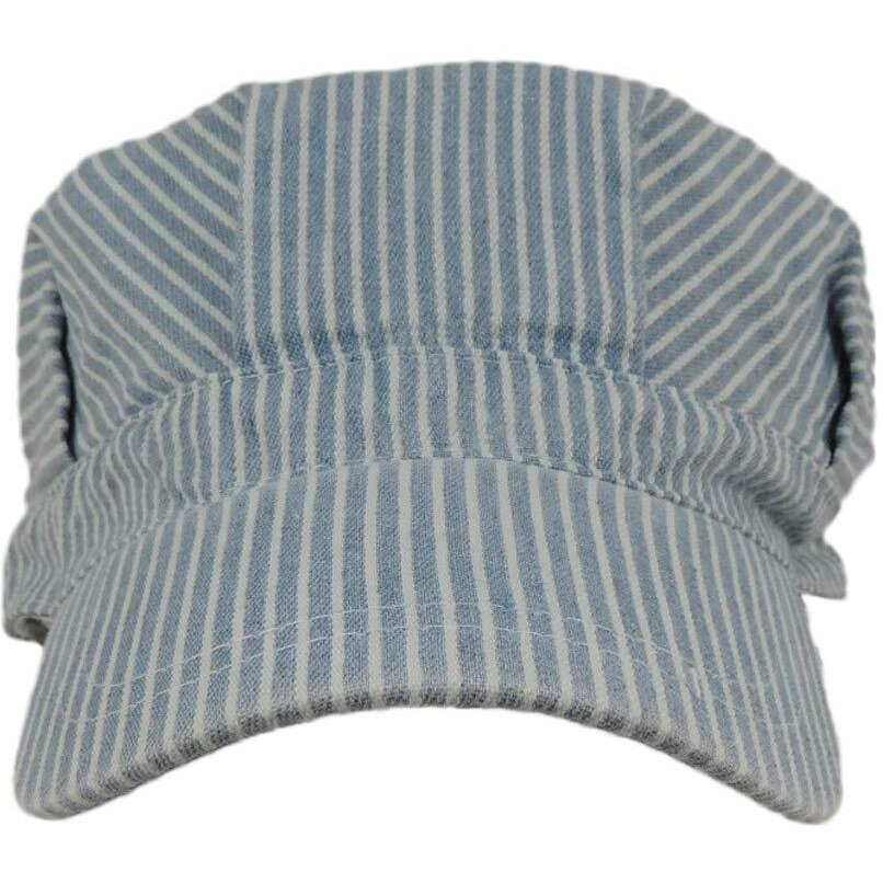 Blue And White Railroad Engineer Train Conductor Adult Hat