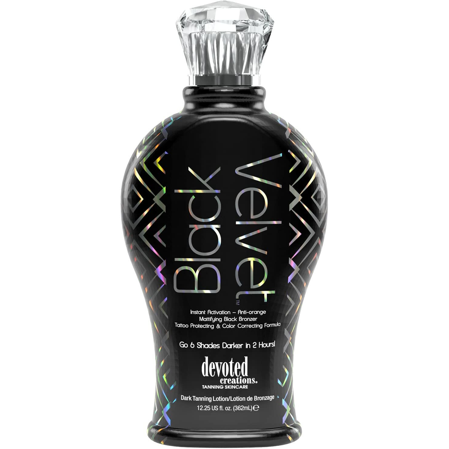 Devoted Creations Black Velvet Anti-Orange Mattifying Black Bronzer Tanning Lotion 12.25 Oz
