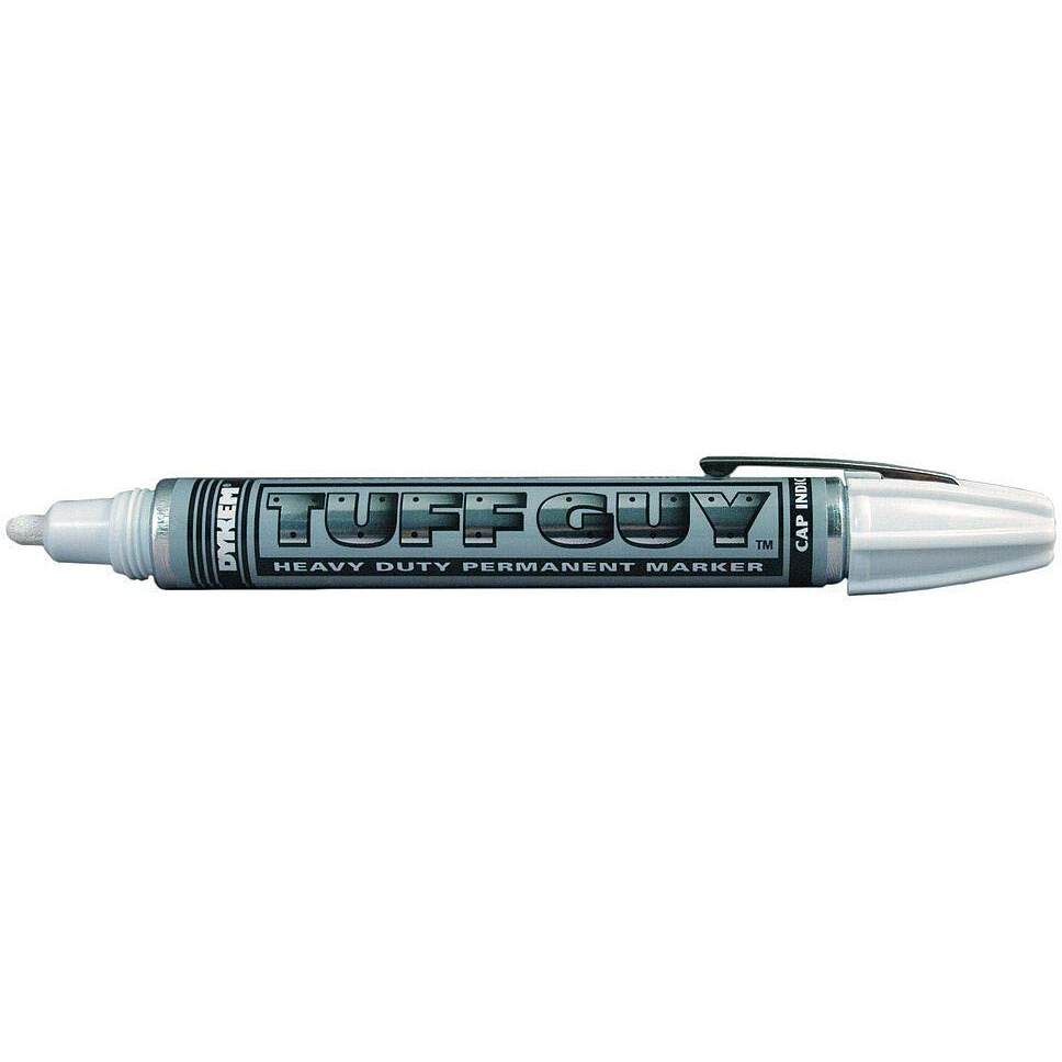 Dykem Tuff Guy 41758 White Medium Marking Pen - 44175 [Price Is Per Each]