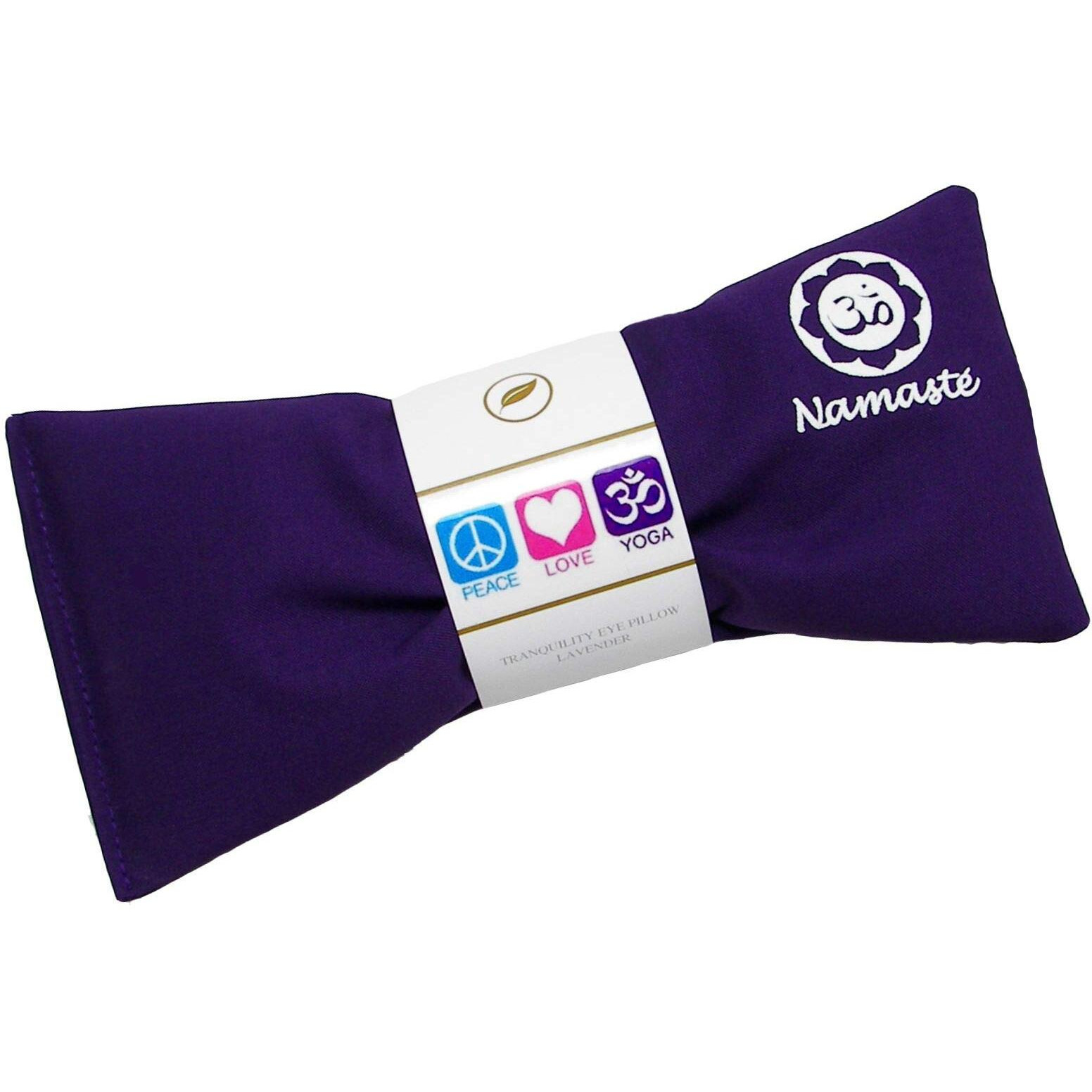 Happy Wraps Namaste Lavender Yoga Eye Pillows - Hot Cold Aromatherapy For Stress  Meditation  Spa  Relaxation Gifts - Set Of 4 - Purple Cotton