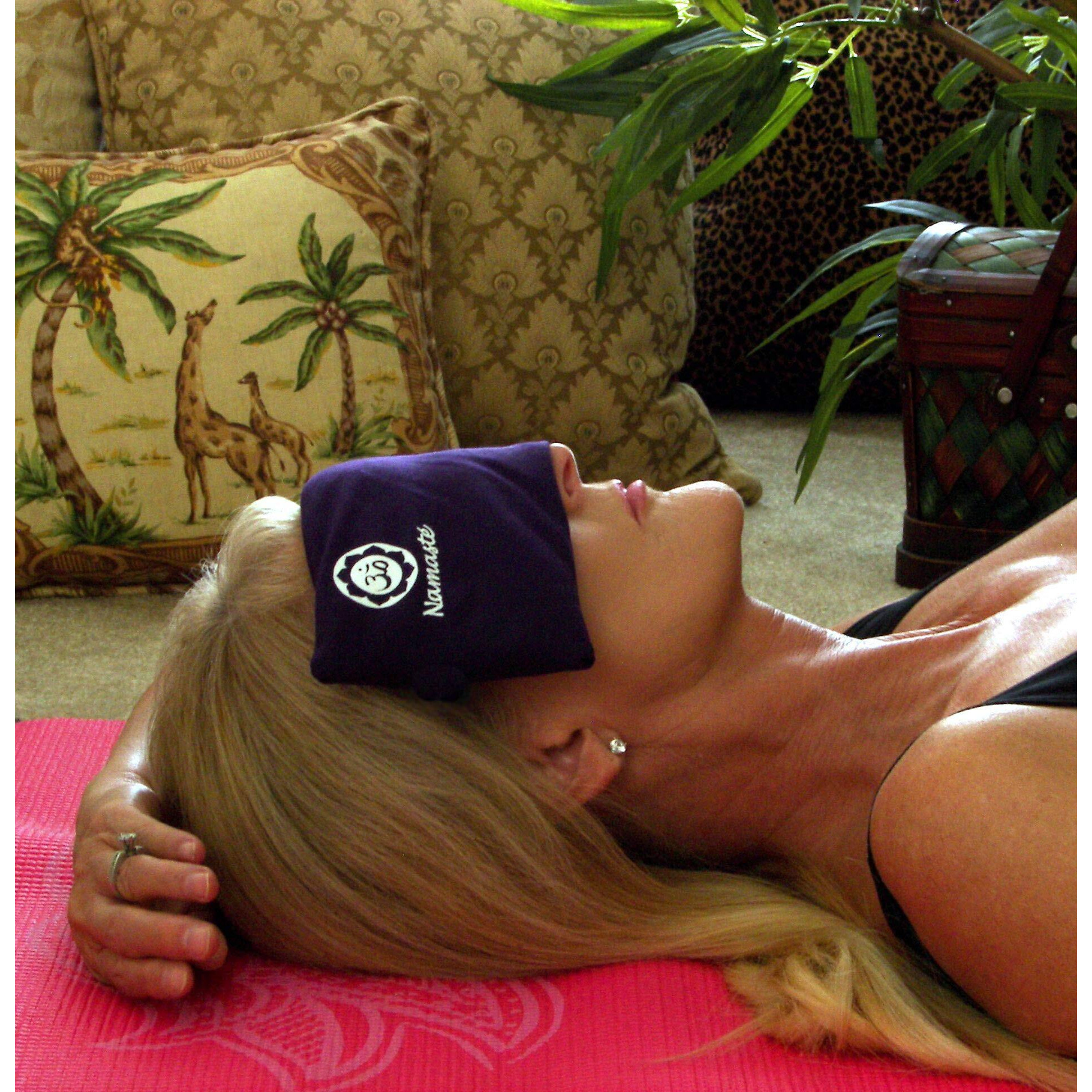 Happy Wraps Namaste Lavender Yoga Eye Pillows - Hot Cold Aromatherapy For Stress  Meditation  Spa  Relaxation Gifts - Set Of 4 - Purple Cotton
