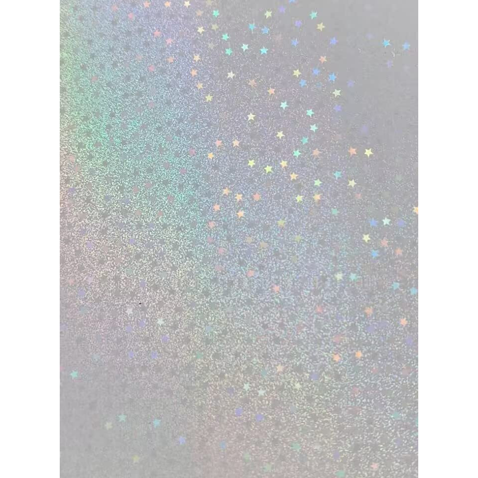 Bleidruck 25 Sheets Sand Stars Holographic Sticker Paper A4 Size Glitter Clear Holographic Overlay Laminating Film Self Adhesive Vinyl Sheets