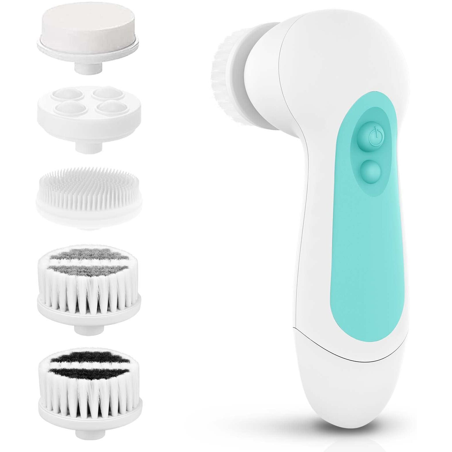 Waterproof Facial Cleansing Spin Brush Set With 5 Exfoliating Brush Heads - Electric Face Scrubber Cleanser Brush By Clsevxy - Face Brush For Gentle Exfoliation And Deep Scrubbing