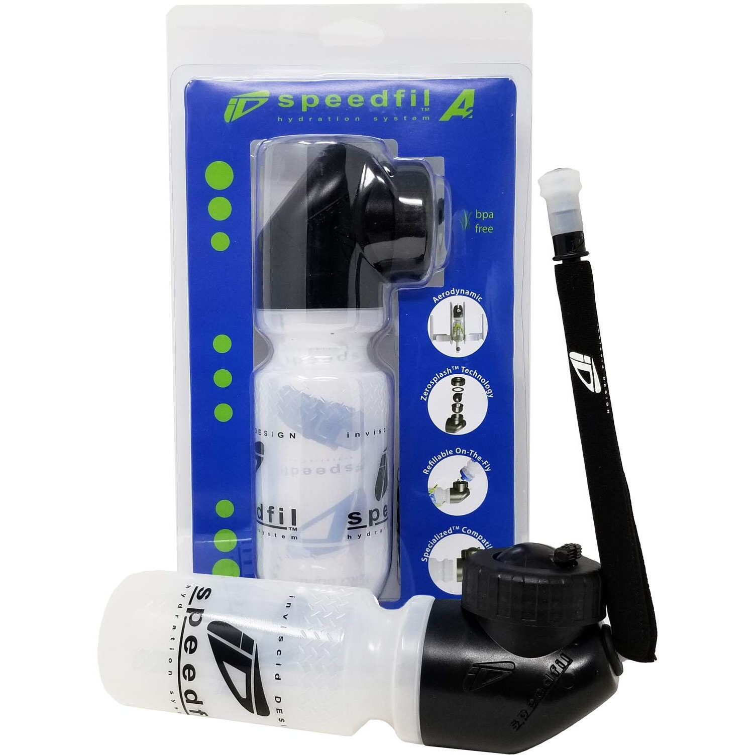 Speedfil A2 Bicycle Water Bottle  Between The Arms Hands-Free Hydration System With Refill Port