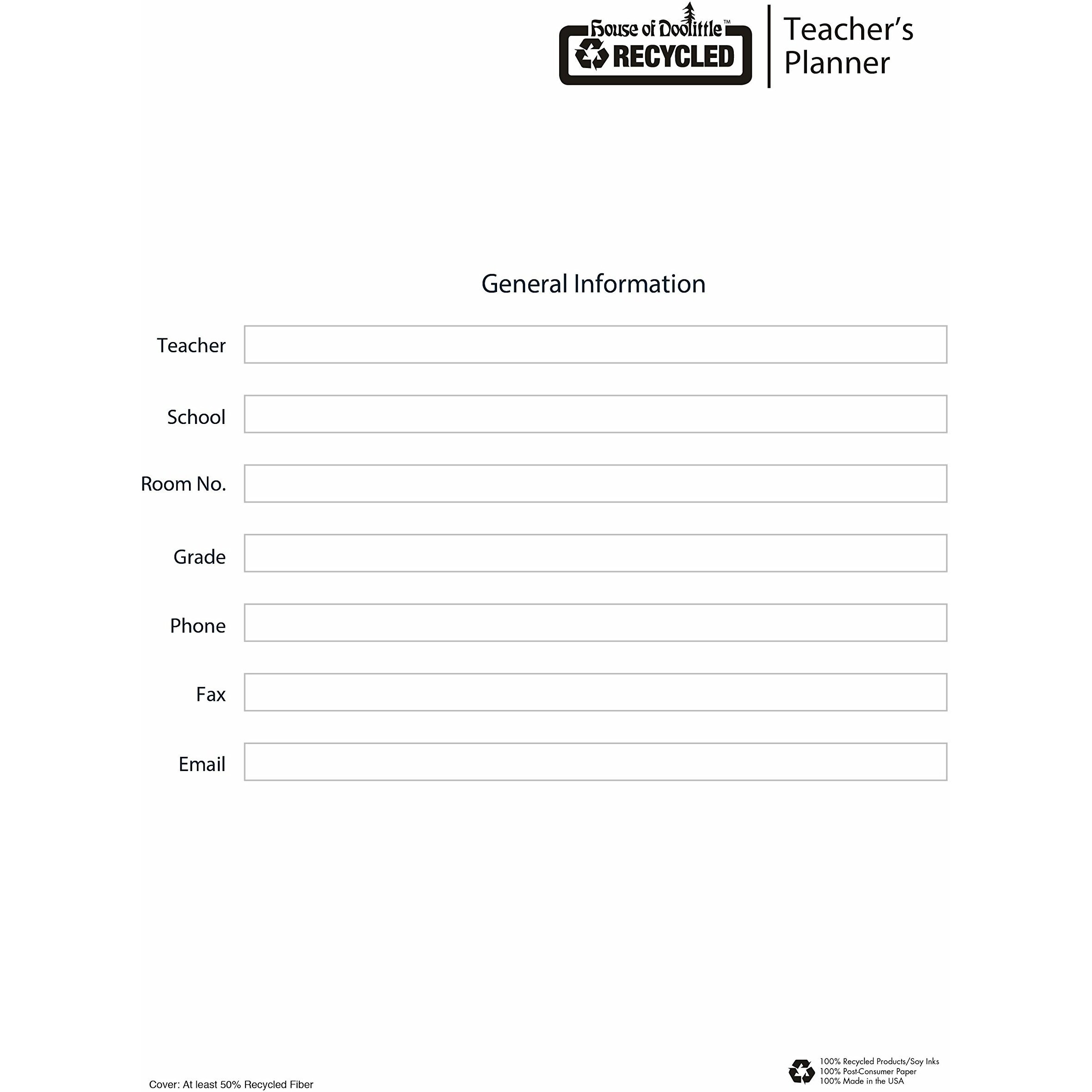 House Of Doolittle Teachers Planner 8.5"" X 11