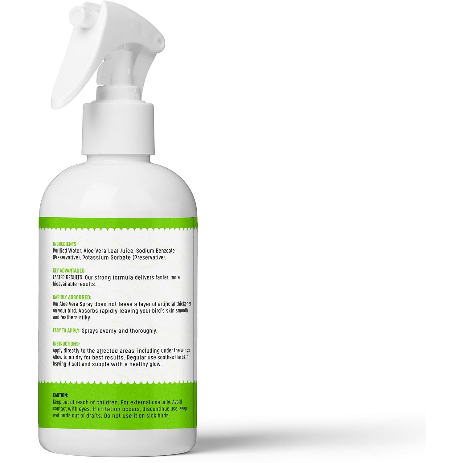 Unruffledrx Aloe Vera Bird Bath Spray For Daily Care & Skin Health 8 Fl Oz - Soothe  Soften  And Protect Your Bird