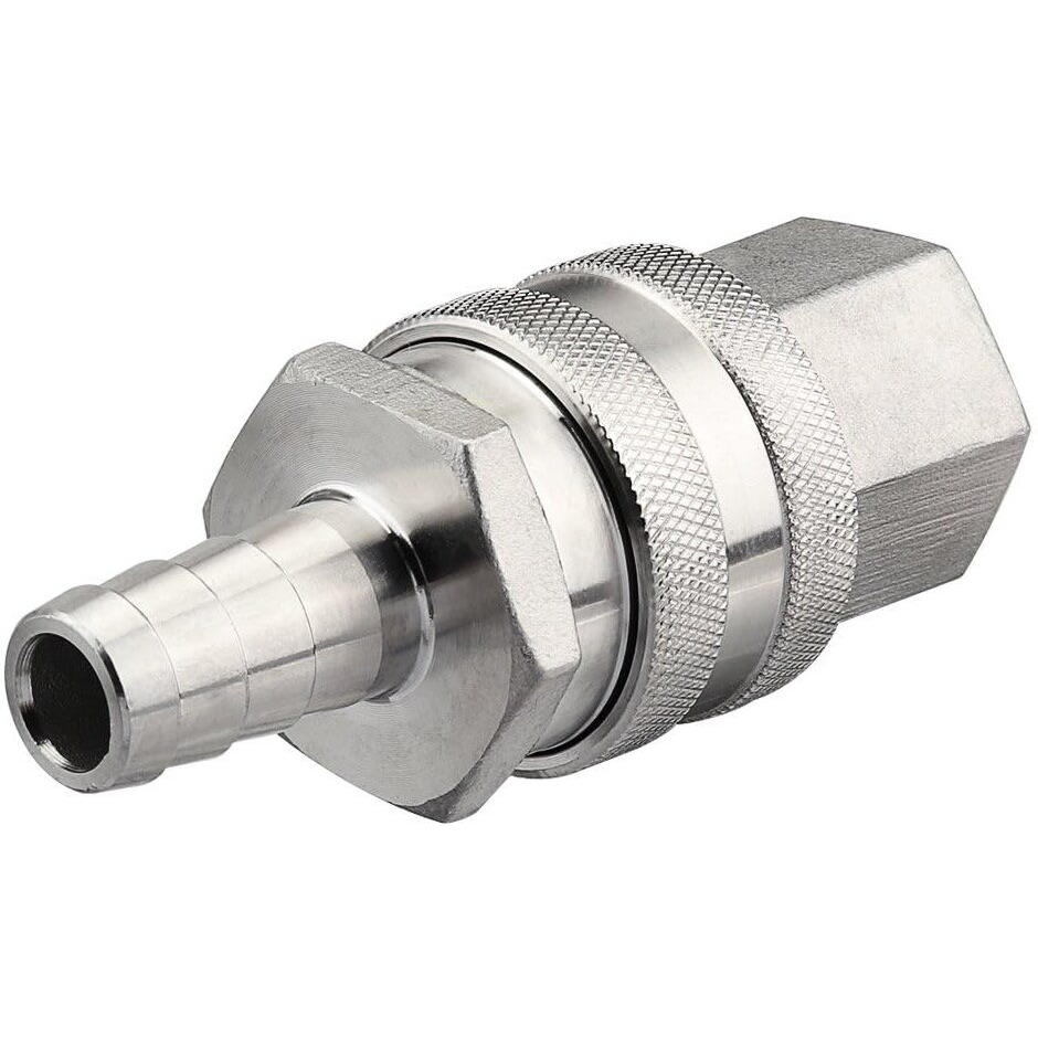 Ferroday Stainless Steel Quick Disconnect Set 1/2 Npt Female Disconnect 1/2"" Barb Brewing Quick Disconnect For Wort Pumps For Wort Chiller Connectors For Ball Valve Hose Fitting & O-Rings