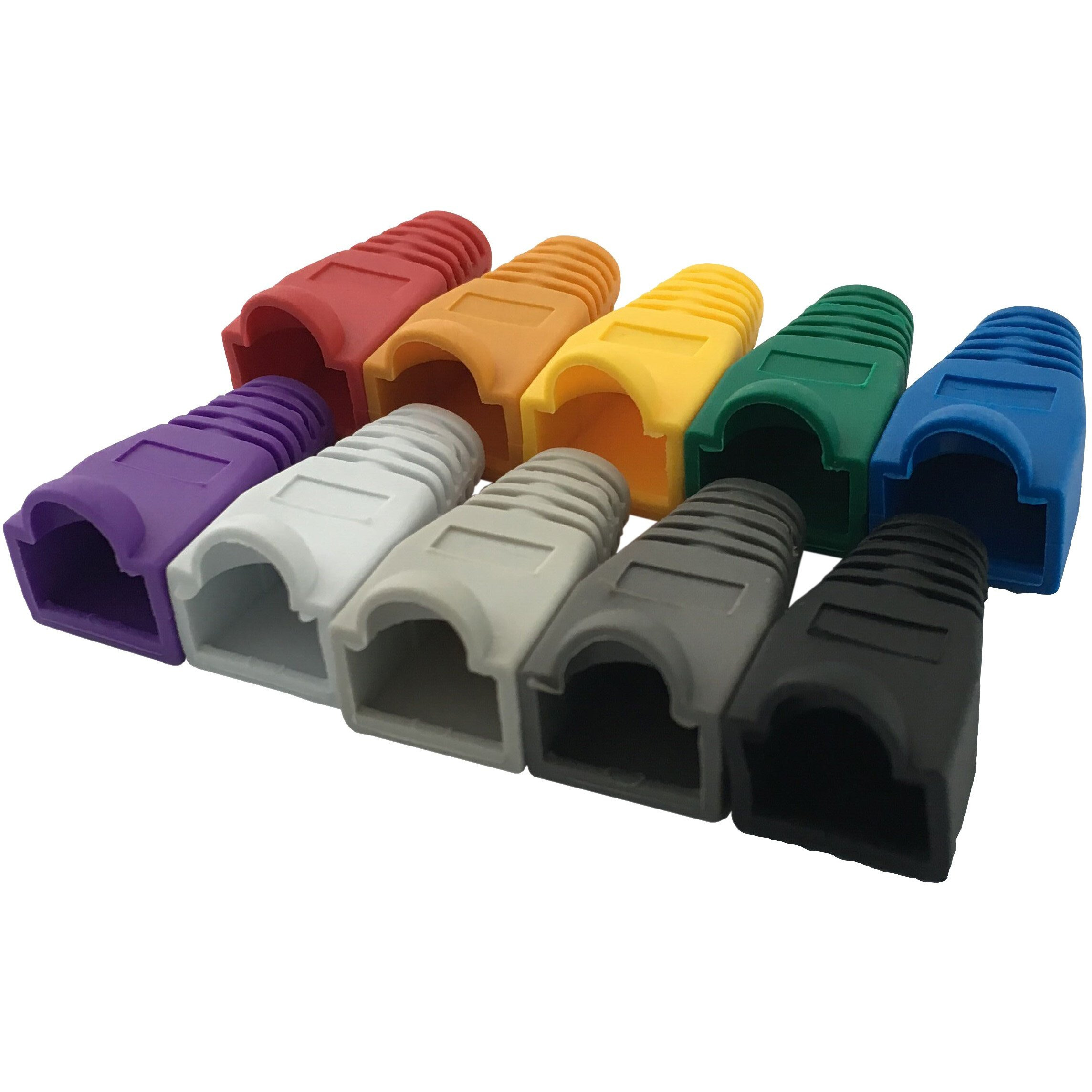 Accessbuy 100 Pack Rj45 Cat6 Cat6E Cat5 Cat5E Ethernet Network Cable Strain Relief Boots Cable Connector Plug Cover Mixed Color For Laptop