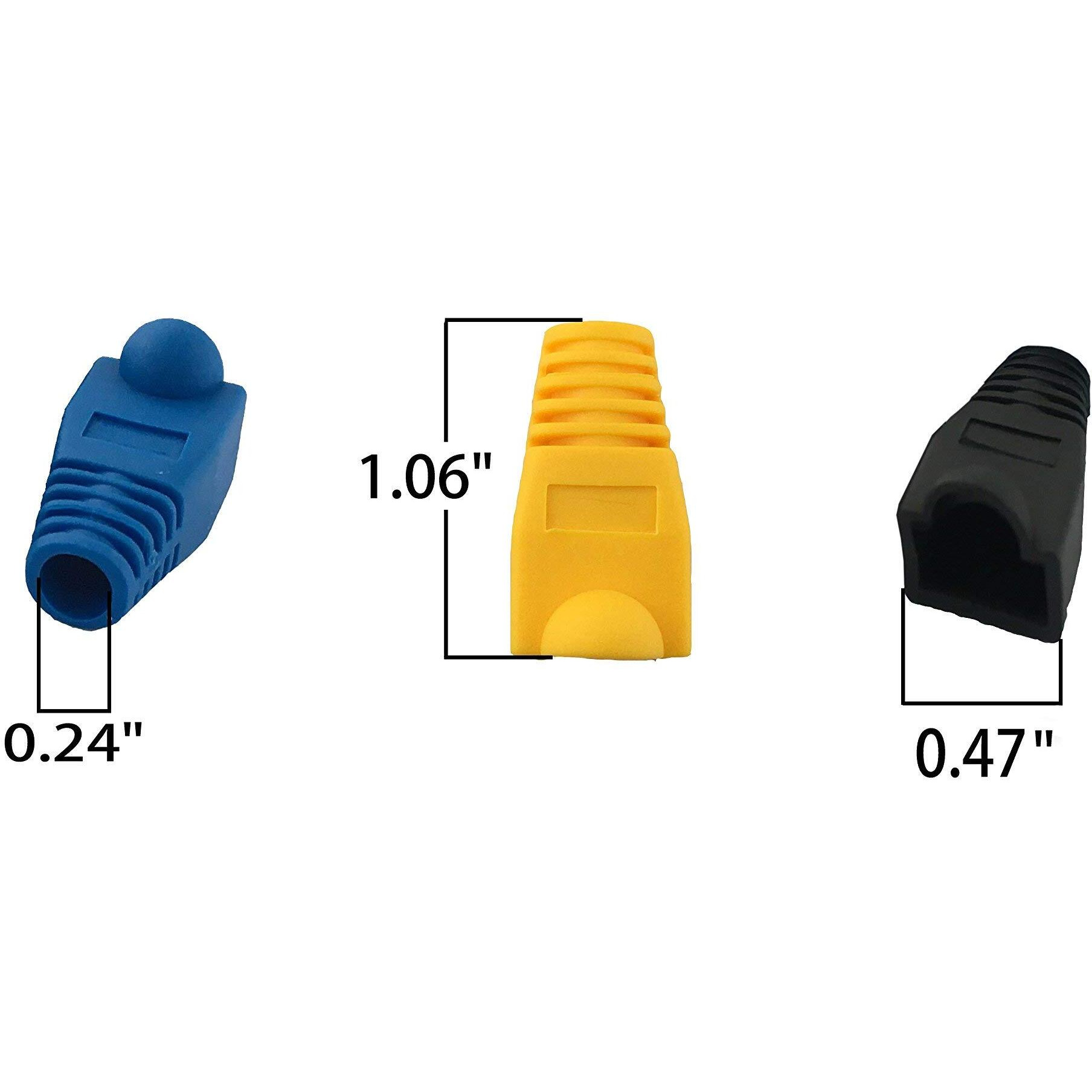 Accessbuy 100 Pack Rj45 Cat6 Cat6E Cat5 Cat5E Ethernet Network Cable Strain Relief Boots Cable Connector Plug Cover Mixed Color For Laptop