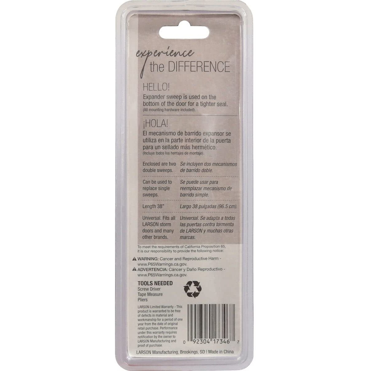 Larson Certified Replacement Door Sweep  Storm Door Draft Stopper For Metal Or Vinyl Storm Doors