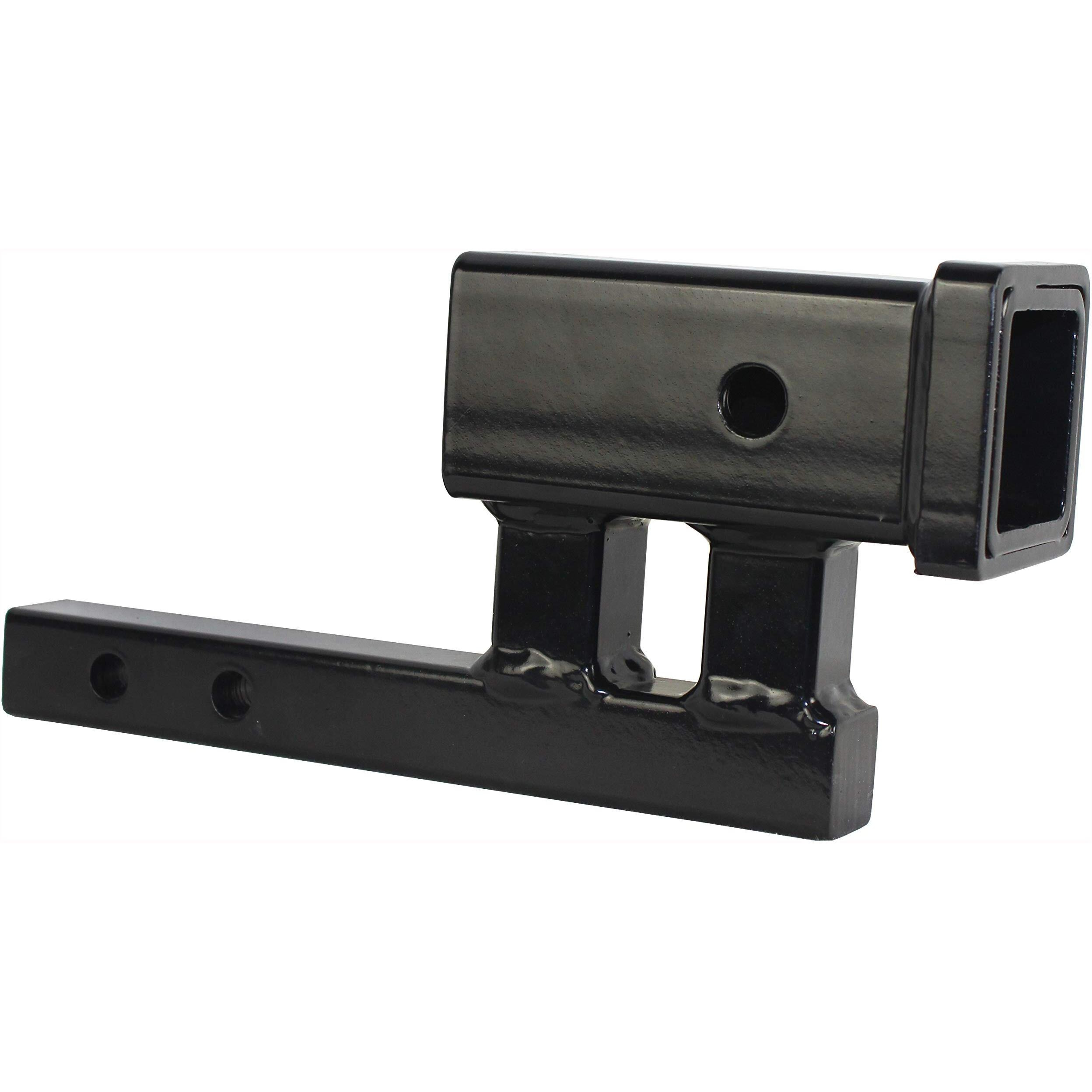 Maxxhaul 80875 Trailer Hitch Extender Adapter  2"" Receiver  4 Inch Rise/Drop  1-1/4 Inch Solid Shank  9"" To 10-1/4"" Extension