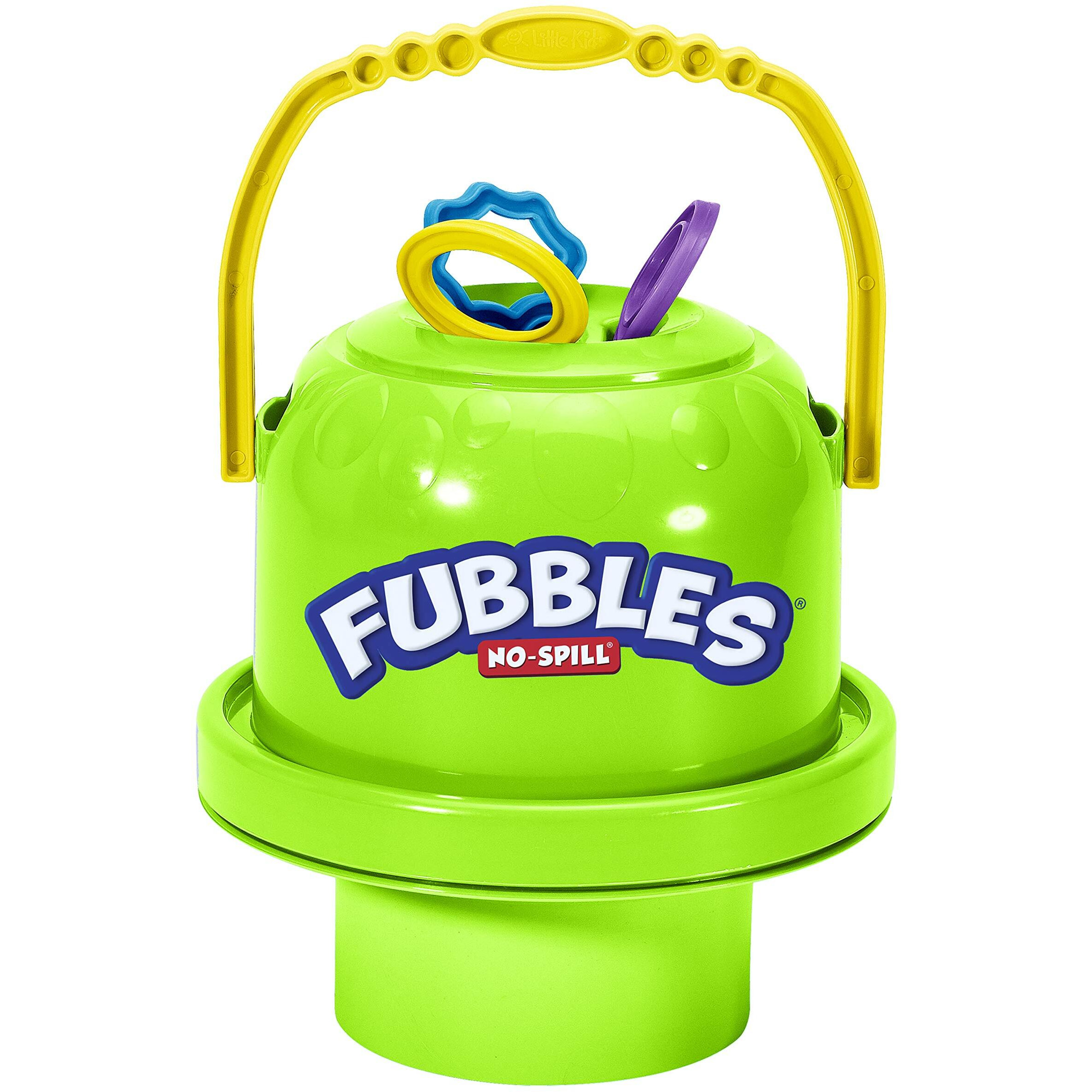 Little Kids Fubbles No-Spill Big Bubble Bucket In Green For Multi-Child Play  Made In The Usa