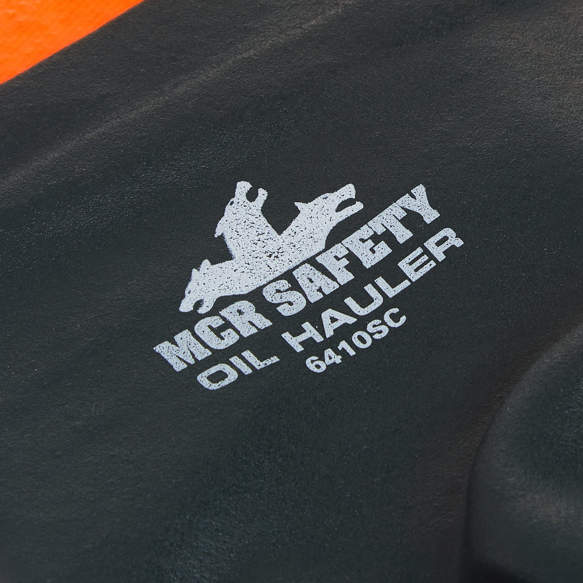 Mcr Safety 6410Sc Double-Dipped Pvc Jersey Lined Sandpaper Finish Men's Gloves With Plasticized Safety Cuff  Green/Orange  Large  1-Pair