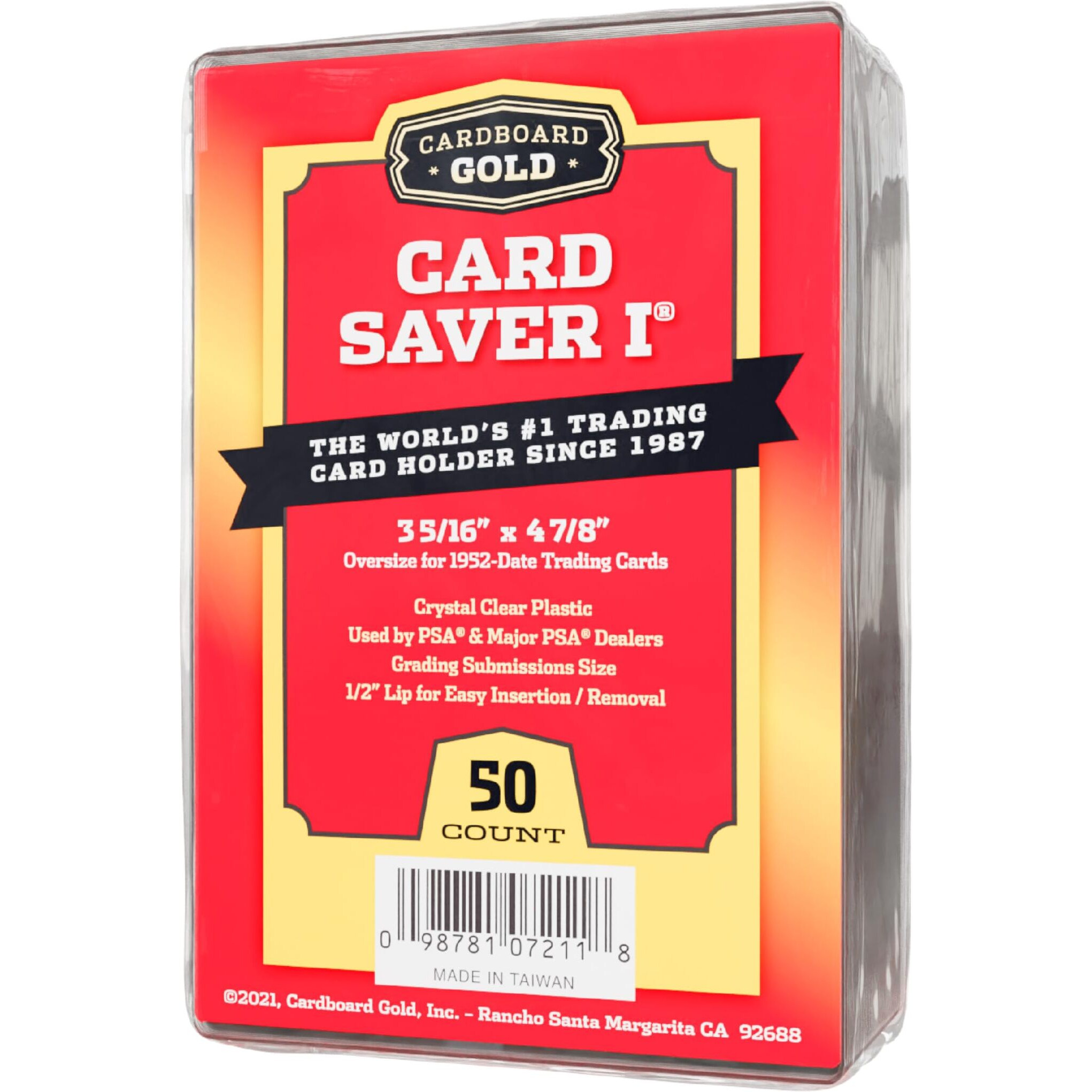 Cardboard Gold Card Saver 1-50 Count - Semi Rigid Card Holder  Trading Card Protectors - Psa-Approved Cardsaver For Baseball  Trading  Sports Cards - Card Sleeves  Binder  & Storage Box Compatible