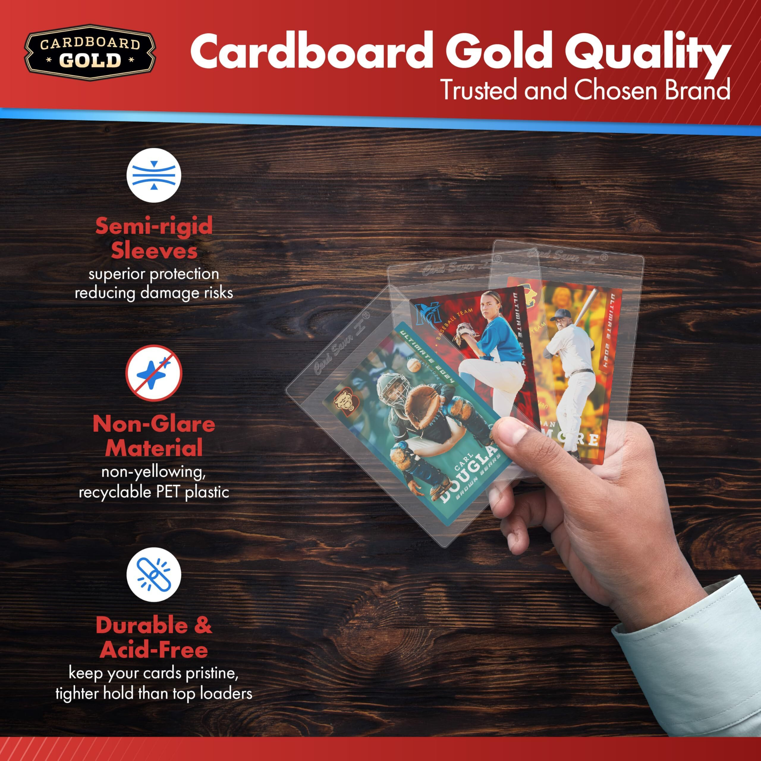 Cardboard Gold Card Saver 1-50 Count - Semi Rigid Card Holder  Trading Card Protectors - Psa-Approved Cardsaver For Baseball  Trading  Sports Cards - Card Sleeves  Binder  & Storage Box Compatible
