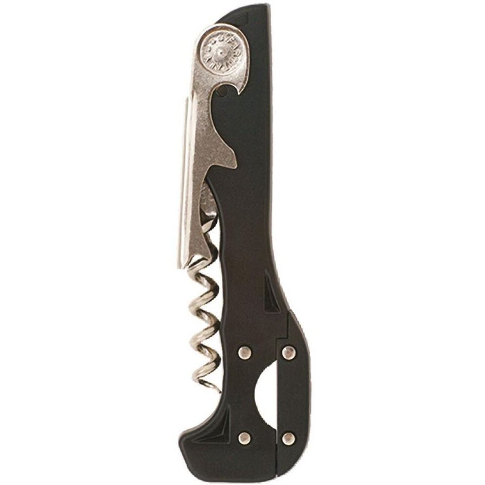Franmara 2031-01 Boomerang Customizable Two-Step Waiter's Corkscrew Handle  Black With Chrome