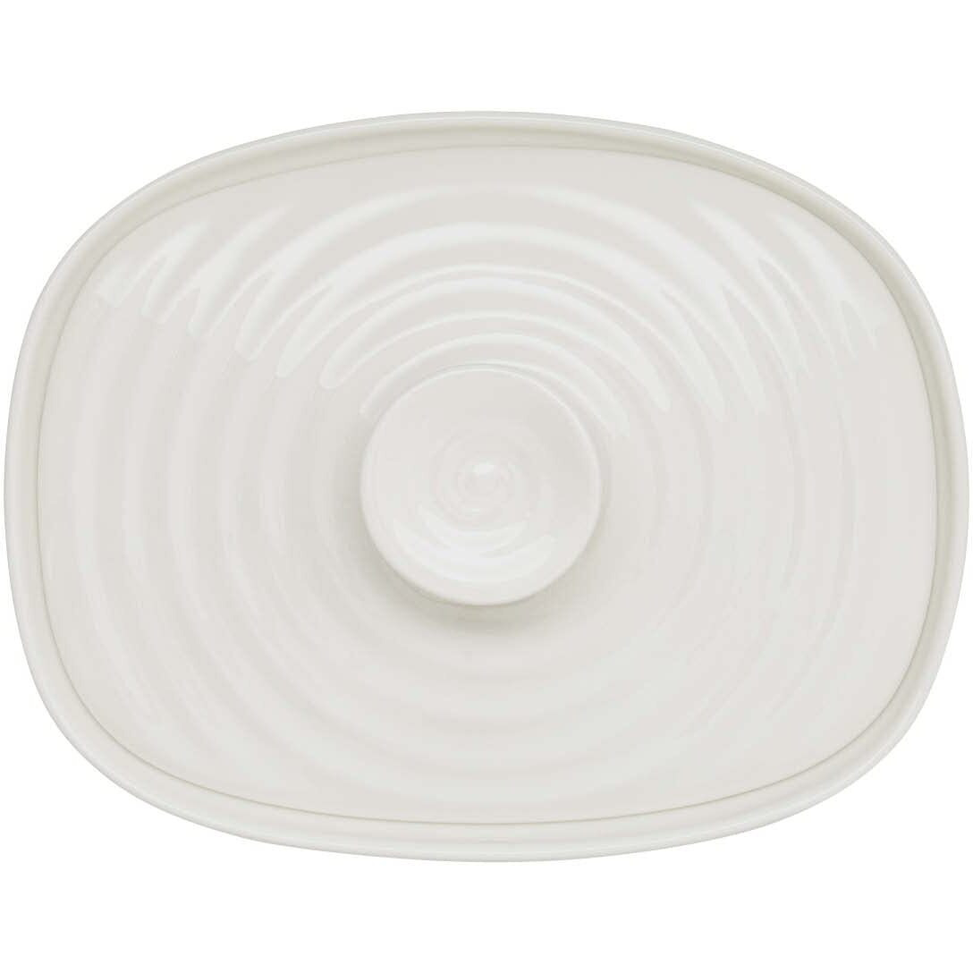Portmeirion Sophie Conran White Covered Butter Dish | Butter Keeper With Lid For Countertop | Made From Fine Porcelain | Microwave And Dishwasher Safe