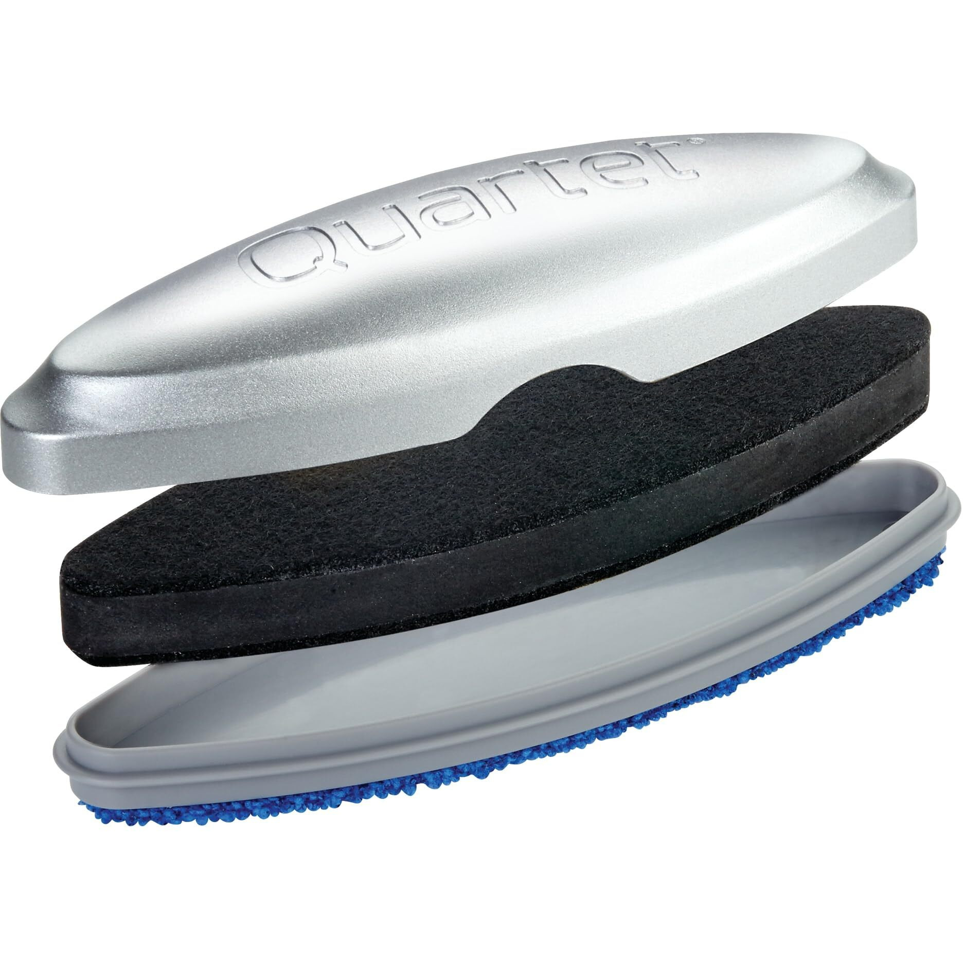 Quartet Glass Dry Erase White Board Eraser  Magnetic  Whiteboard Eraser  Silver (Sfeb3)