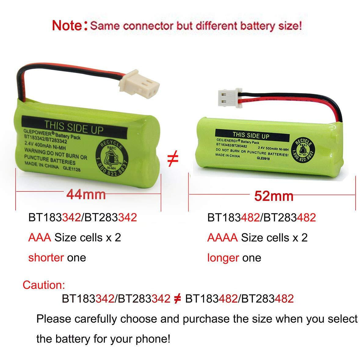 Glepoweer Dm221 Bt183342/Bt283342 2.4V 400Mah Ni-Mh Battery Pack  Also Compatible With Cordless Phone Batteries Bt166342/Bt266342 Bt162342/Bt262342 Cs6709 Cs6609 Cs6509 Cs6409 El52100 El50003(4 Pack)