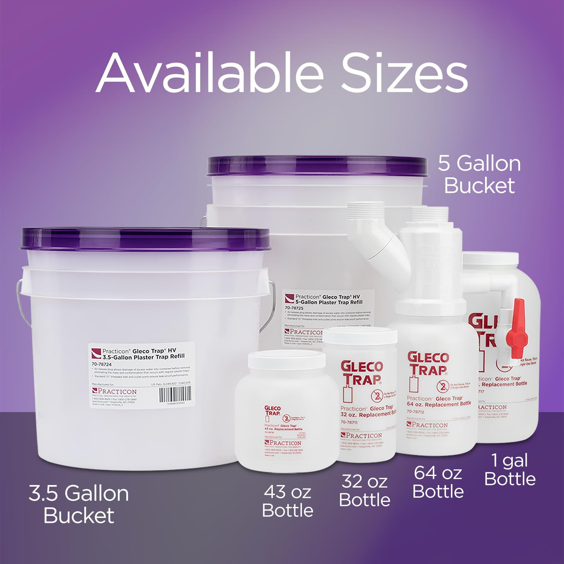 Practicon Gleco Trap System  Clay & Plaster Sink Trap Kit  64 Oz.