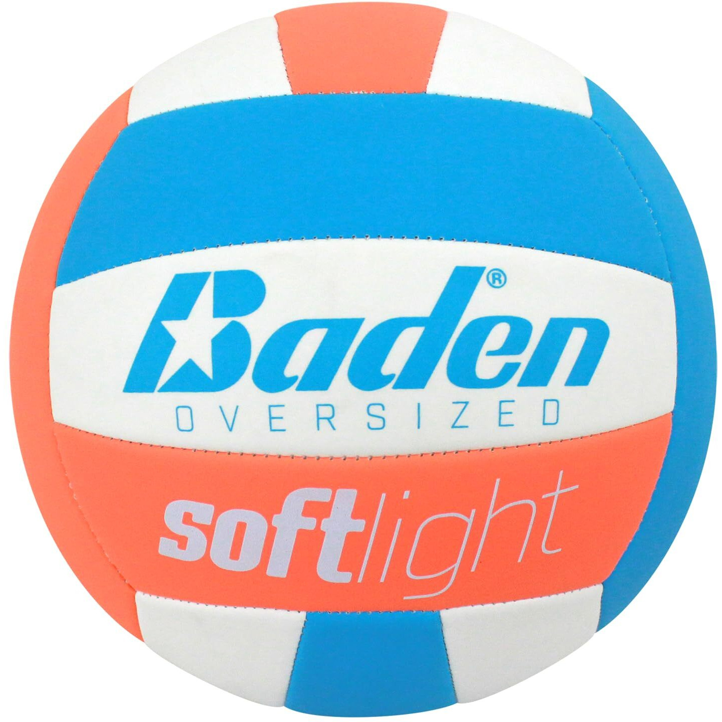Baden | Softlight Vxt2 | No Sting Flexfoam Cover | Youth Oversized Training Volleyball | K-5 Youth Players | 20% Larger + Lighter | Orange/Blue/White | Official Ball Of Byop