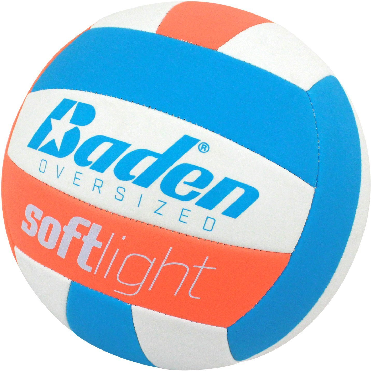 Baden | Softlight Vxt2 | No Sting Flexfoam Cover | Youth Oversized Training Volleyball | K-5 Youth Players | 20% Larger + Lighter | Orange/Blue/White | Official Ball Of Byop