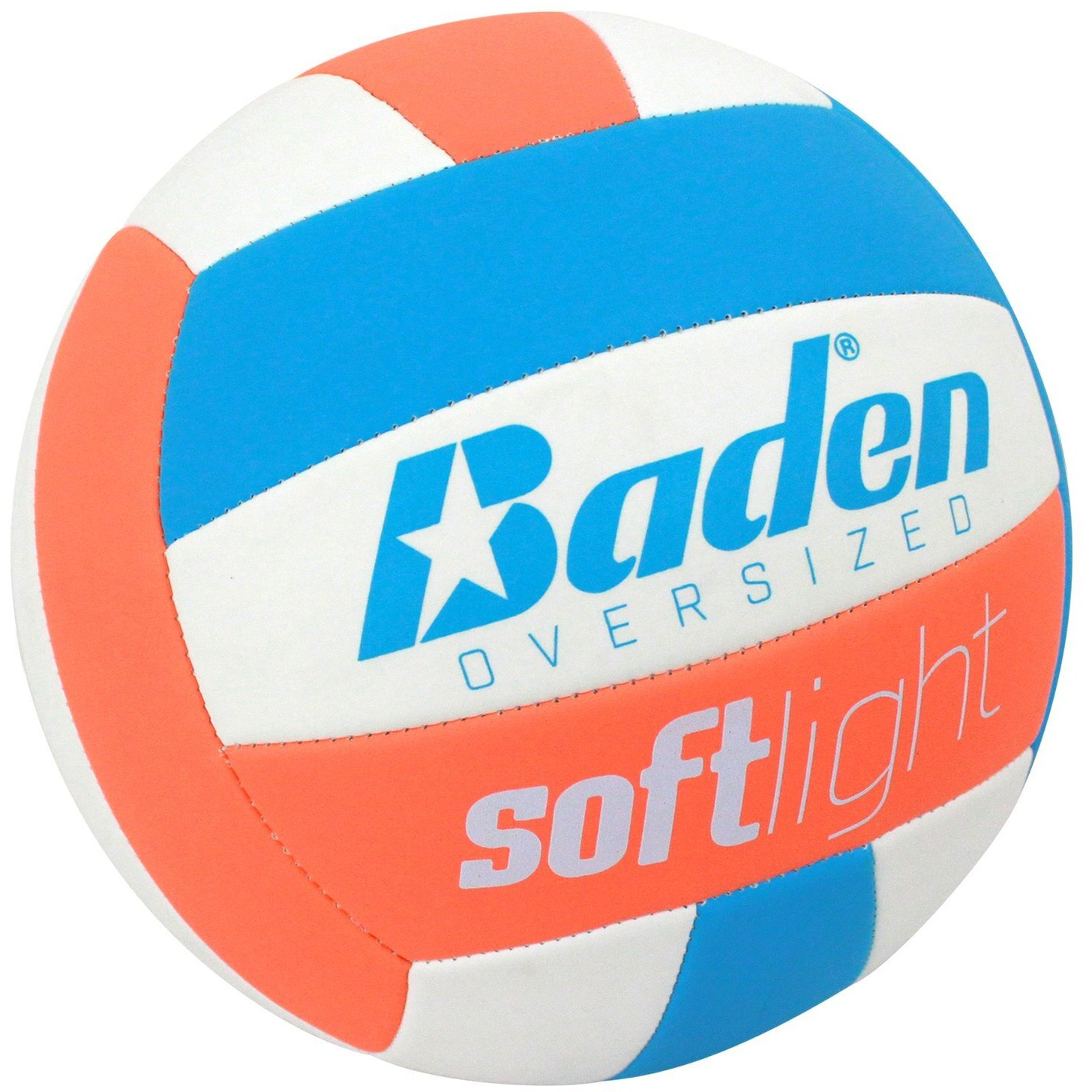 Baden | Softlight Vxt2 | No Sting Flexfoam Cover | Youth Oversized Training Volleyball | K-5 Youth Players | 20% Larger + Lighter | Orange/Blue/White | Official Ball Of Byop