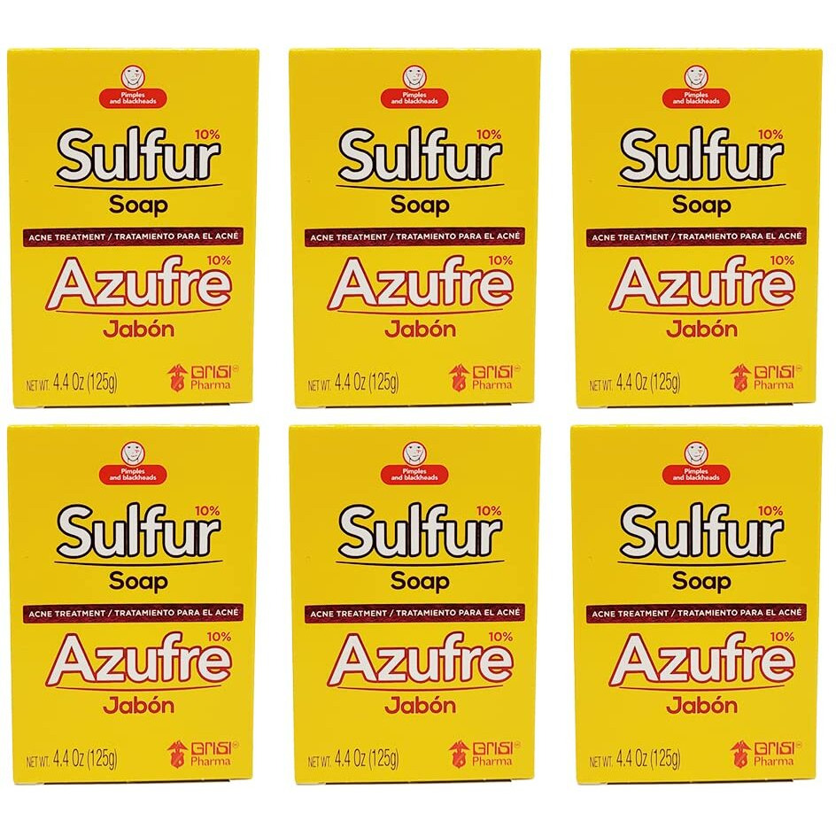 Grisi Sulfur Soap For Acne - 4.4 Ounce (Pack Of 6)