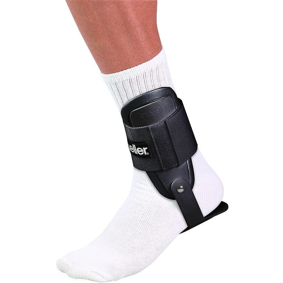 Mueller Sports Medicine Lite Ankle Brace  Ankle Pain Relief Support For Men And Women  Ideal For Sprains  Strains  Arthritis  Black  One Size