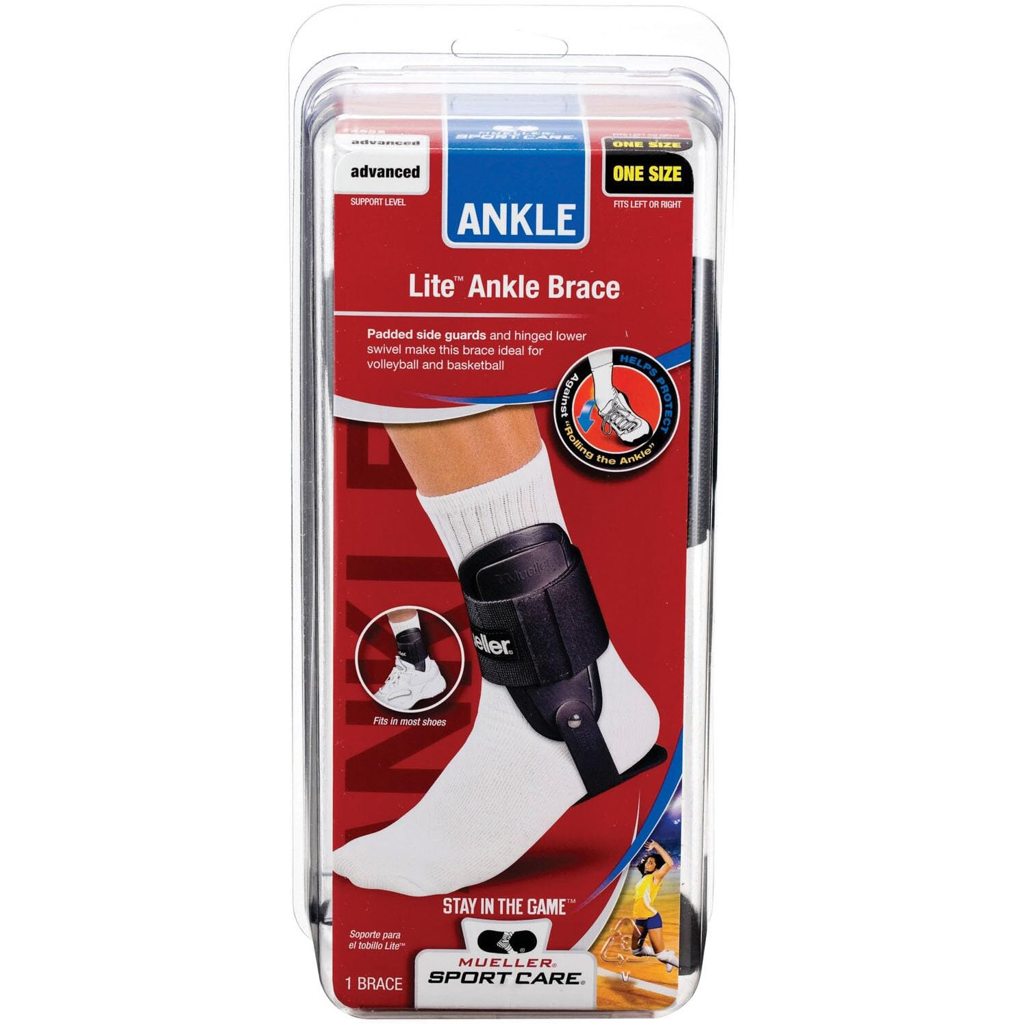 Mueller Sports Medicine Lite Ankle Brace  Ankle Pain Relief Support For Men And Women  Ideal For Sprains  Strains  Arthritis  Black  One Size
