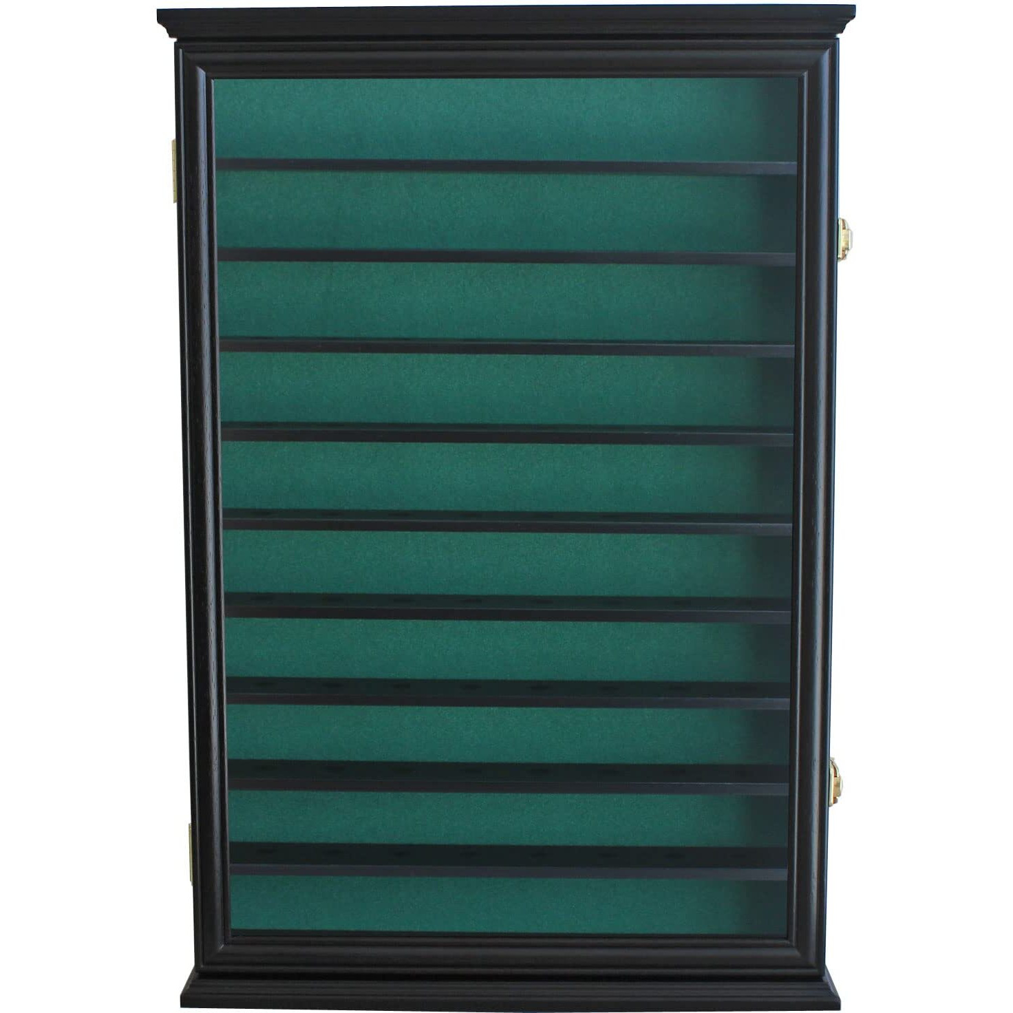 Displaygifts 80 Golf Ball Display Case Cabinet Wall Rack Holder Solid Wood Frame With Uv Protection Lockable Acrylic Door  Wall Mounted Or Stand Great Golfer's Gift (Black Finish)