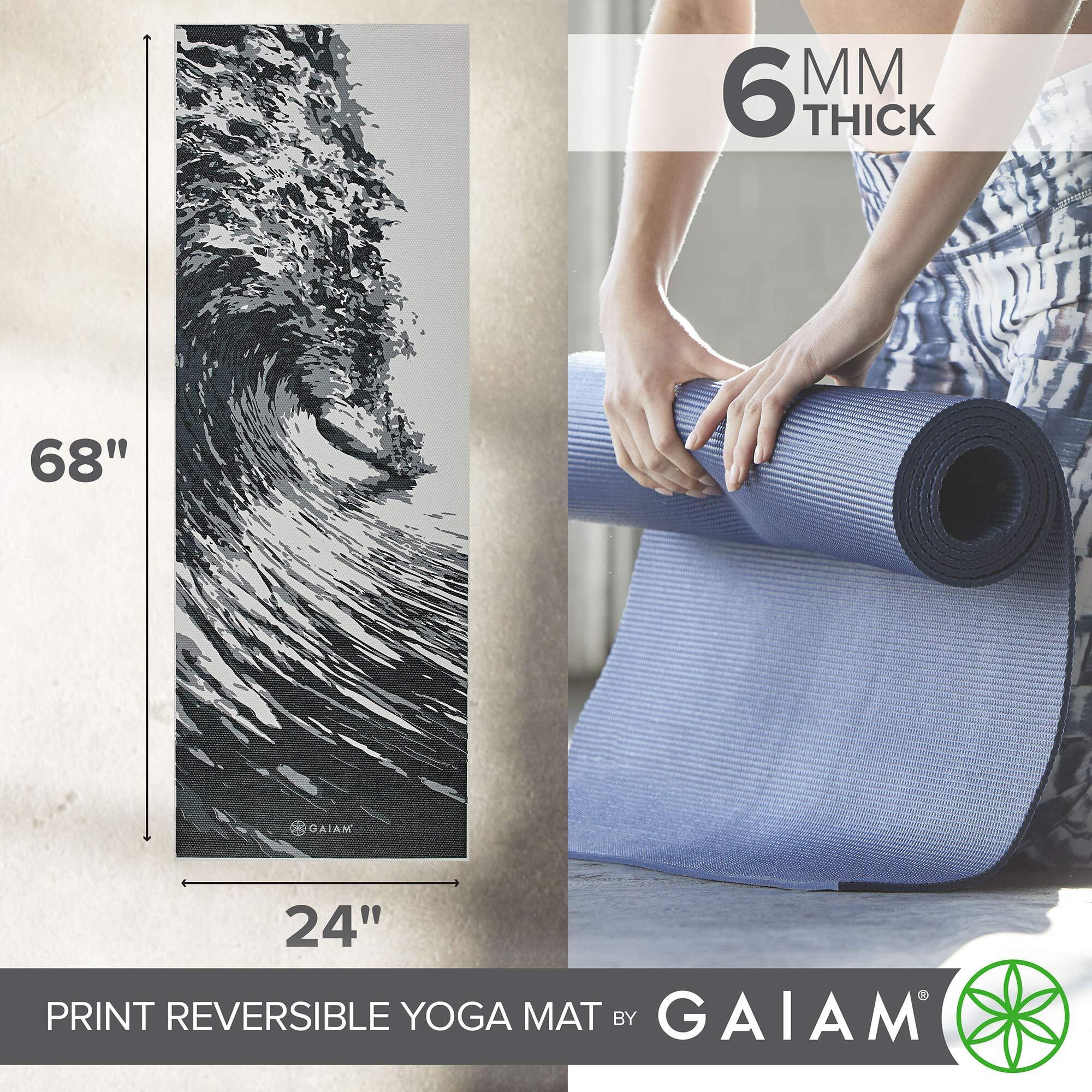 Gaiam Yoga Mat Premium Print Reversible Extra Thick Non Slip Exercise & Fitness Mat For All Types Of Yoga  Pilates & Floor Workouts  Zara Rogue  68 Inch L X 24 W X 6Mm Thick