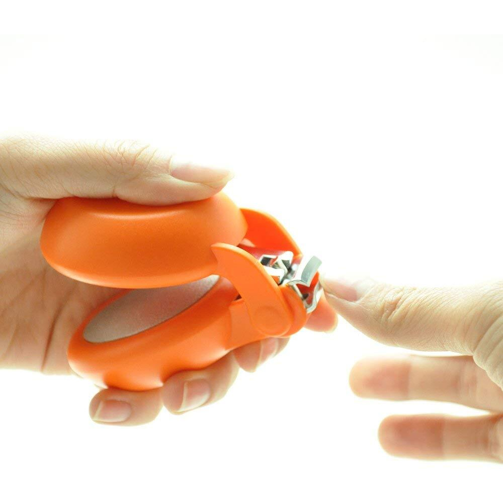 Harac Special Needs Nail Clippers For Arthritic Hands  Senior And Kids  Adapted Nail Clipper For Fingernail And Thick Toenail  Made In Japan (Orange)