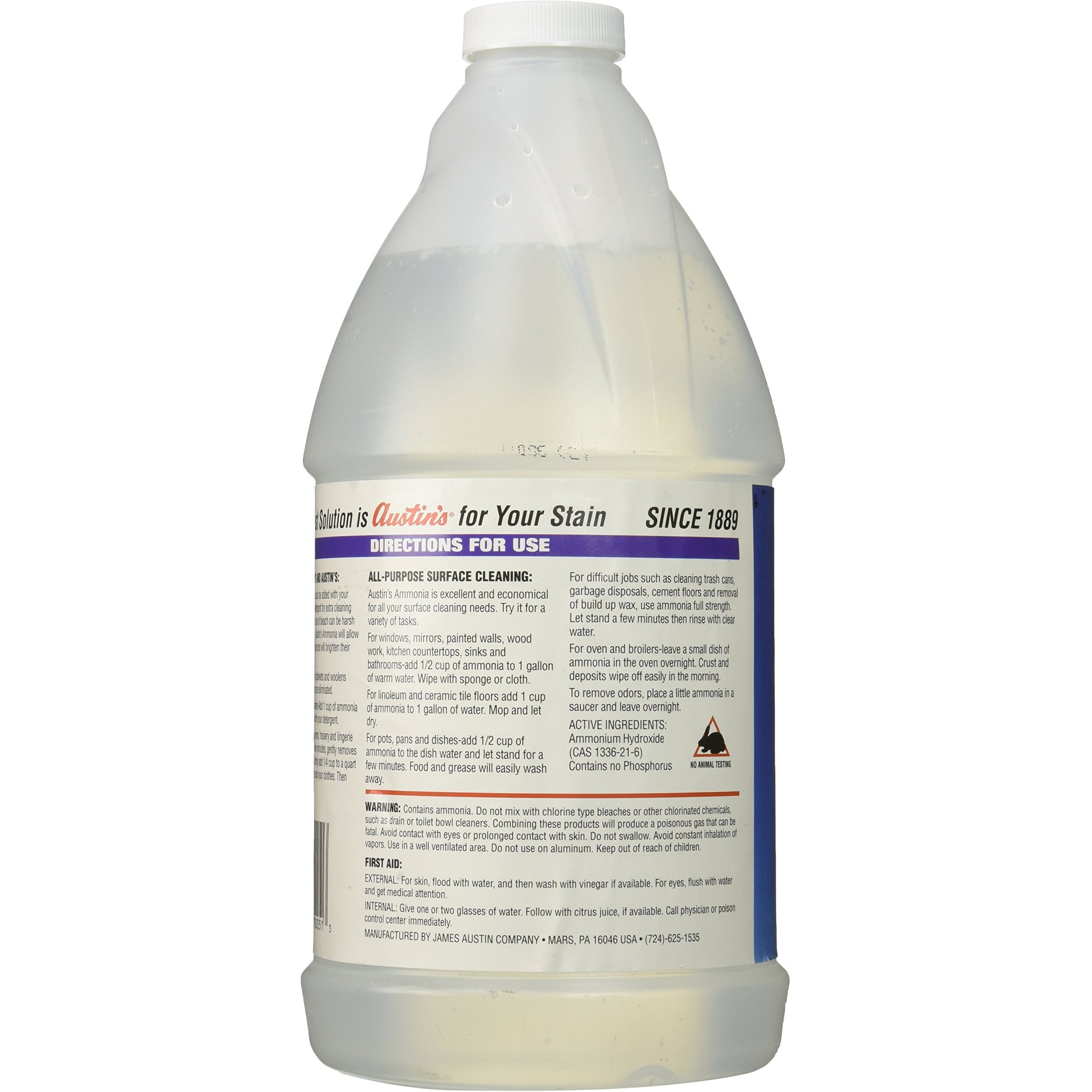 Austin's 00051 Clear Ammonia Multipurpose Cleaner - 64 Ounce