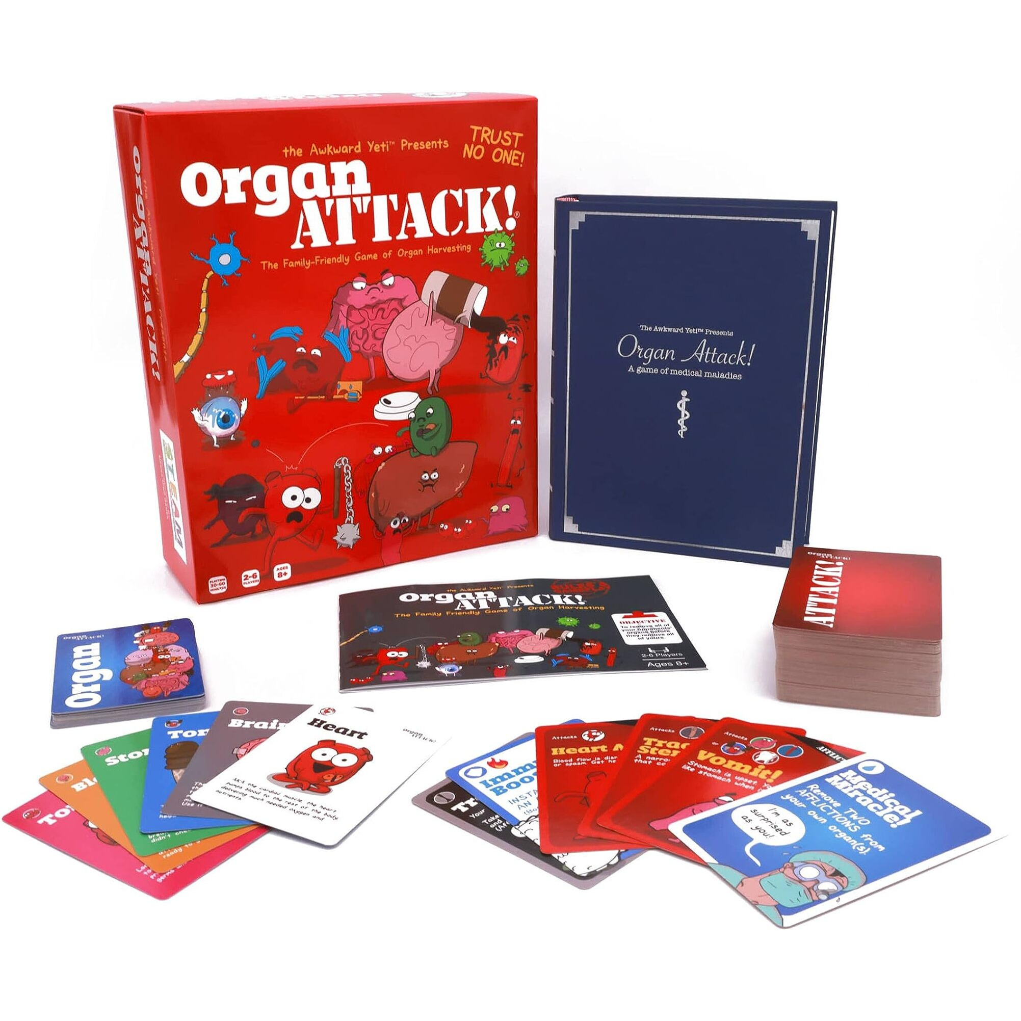 The Awkward Yeti Organ Attack Card Game  A Family Fun Game For Kids And Adults - Funny Playing Cards For Game Nights With Family Of Kids And Teens