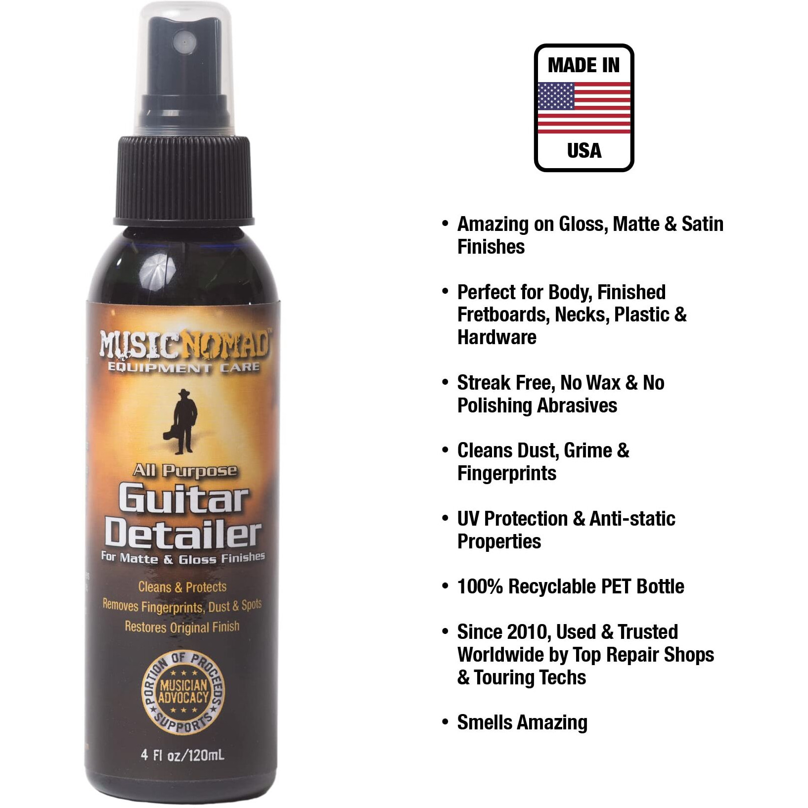 Musicnomad Mn100 Premium Guitar Cleaner For Acoustic & Electric  4 Oz