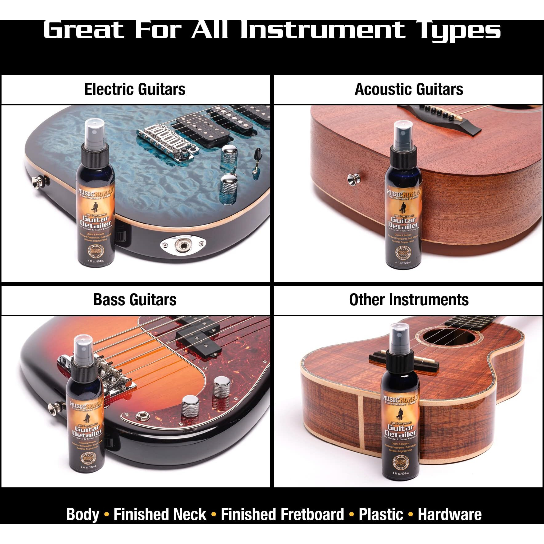 Musicnomad Mn100 Premium Guitar Cleaner For Acoustic & Electric  4 Oz