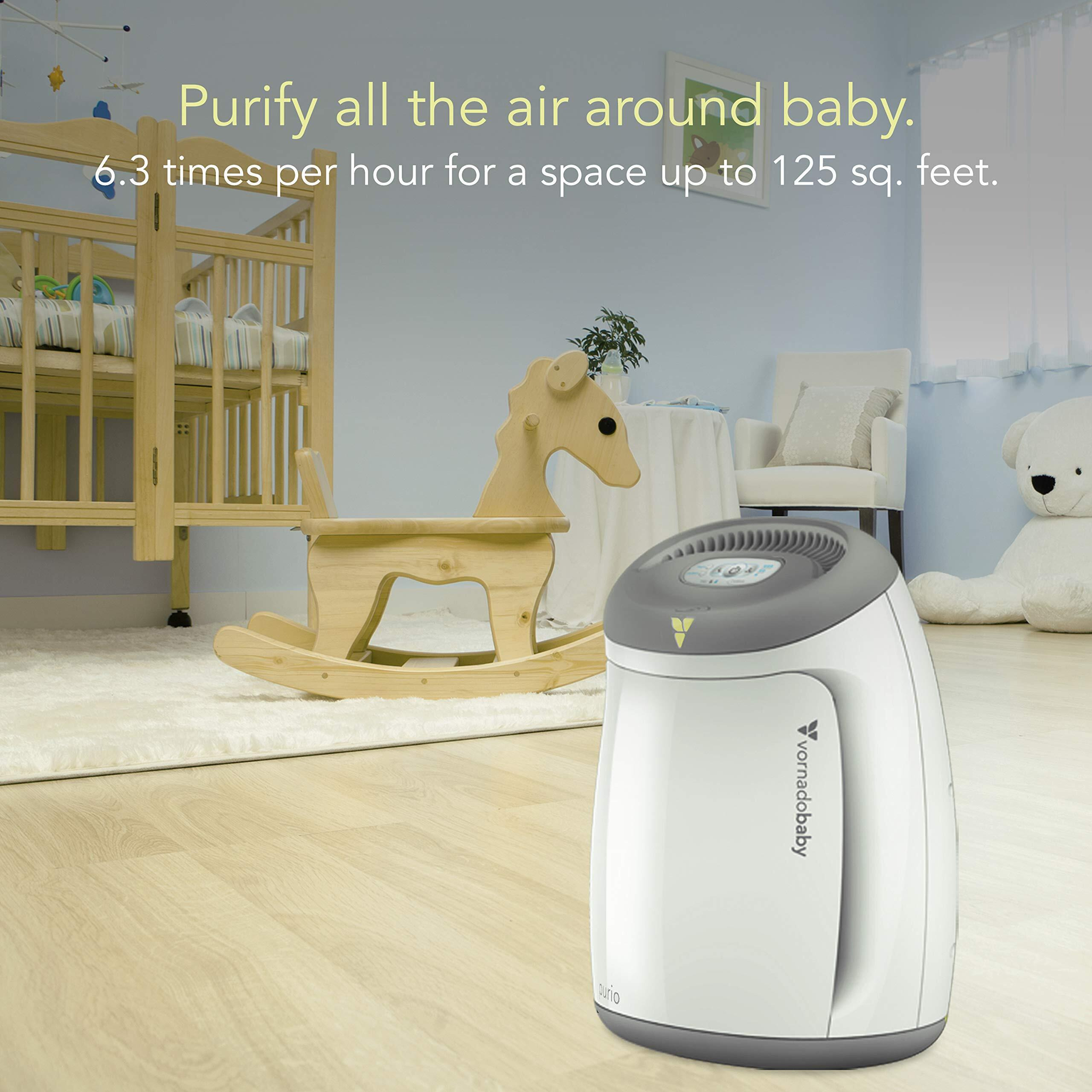 Vornadobaby Purio Nursery Air Purifier With True Hepa Filter  Safety Features  And Soothing Glow  White