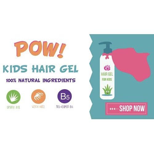 Hair Gel For Kids | Light Hold | Chemical Free | Made With Organic Aloe Vera And Vitamins | Safe On Babies  Toddlers  Men And Women | Always Paraben  Sulfate & Fragrance Free | Made In Usa (1 Unit)