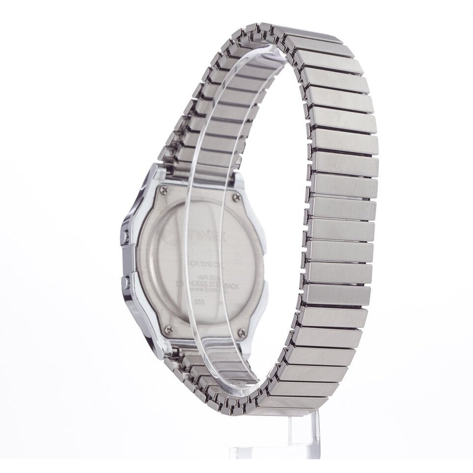 Timex Men's T78582 Classic Digital Silver-Tone Extra-Long Stainless Steel Expansion Band Watch