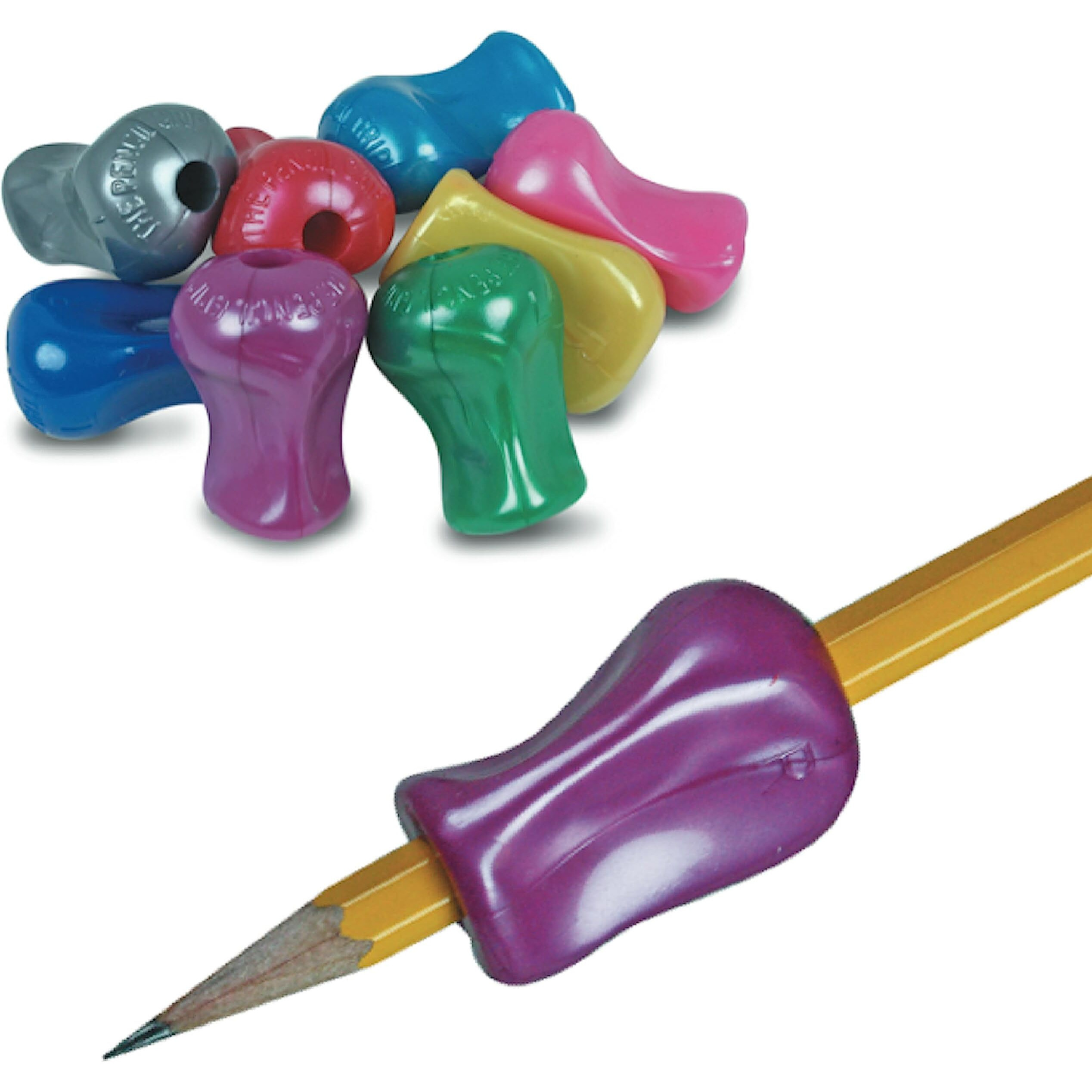 The Pencil Grip Metallic  Universal Ergonomic Training Gripper For Righties And Lefties  12 Count Assorted Colors (Tpg-11812)