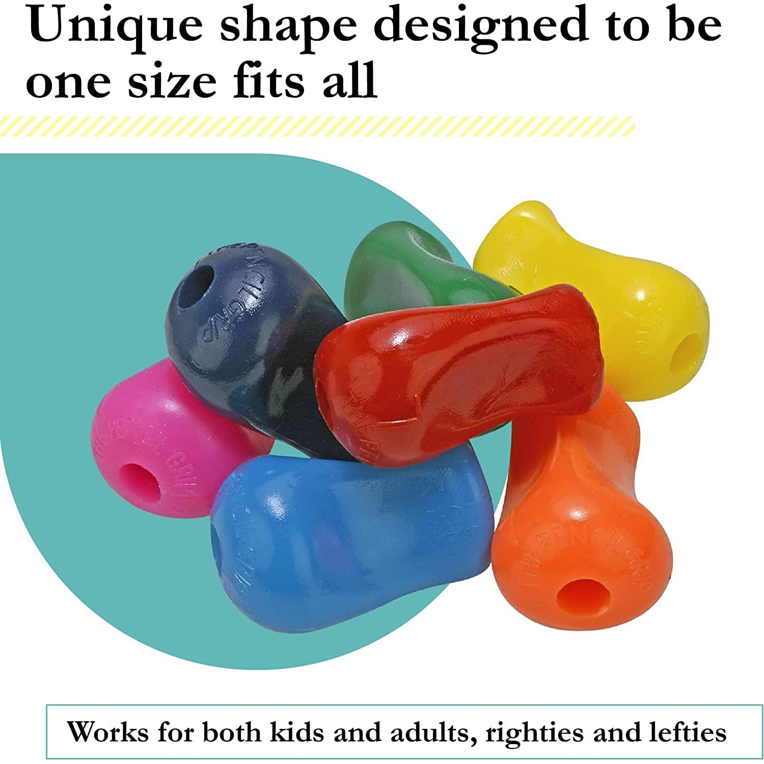 The Pencil Grip Metallic  Universal Ergonomic Training Gripper For Righties And Lefties  12 Count Assorted Colors (Tpg-11812)