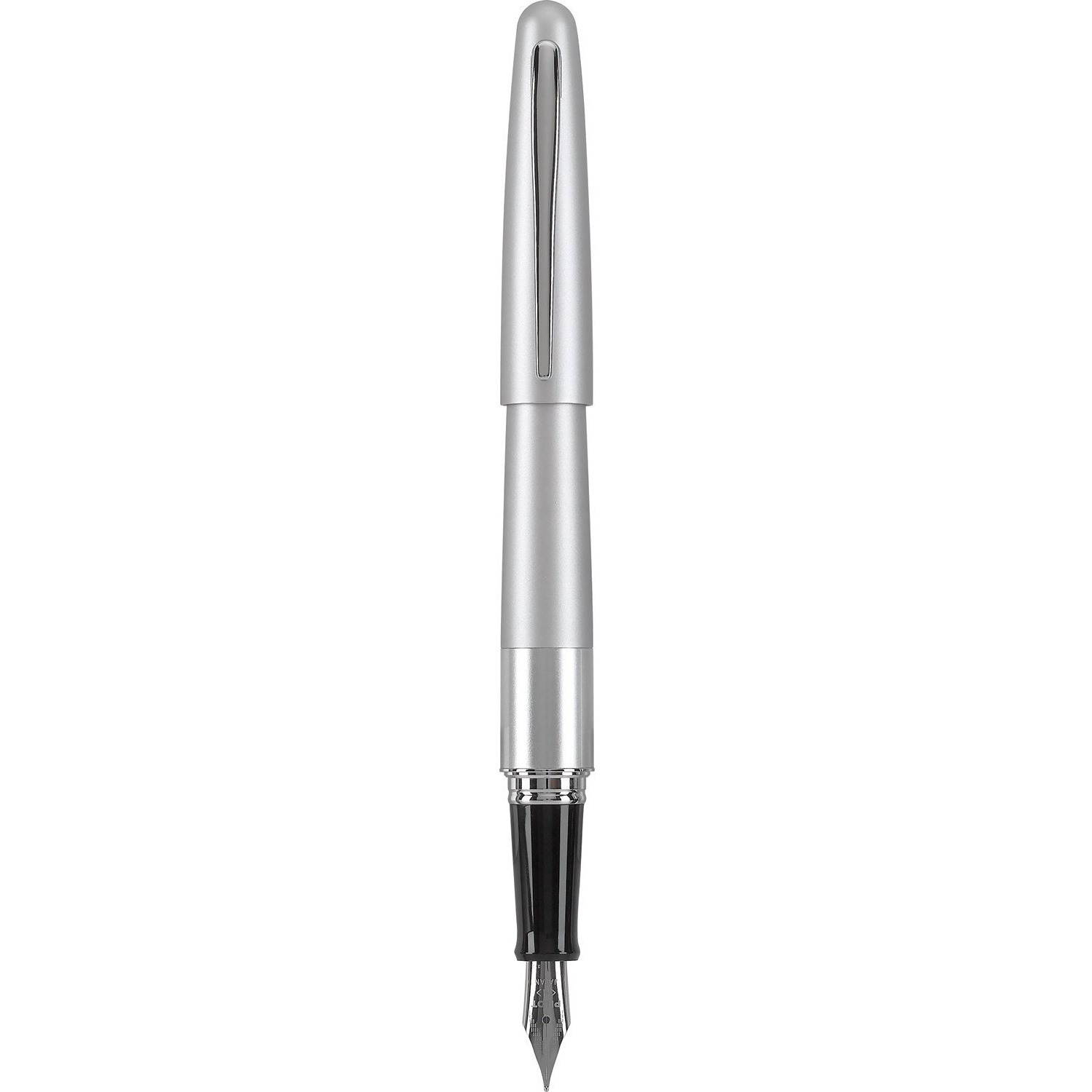 Pilot Metropolitan Collection Fountain Pen  Silver Barrel  Classic Design  Medium Nib  Black Ink (91108)