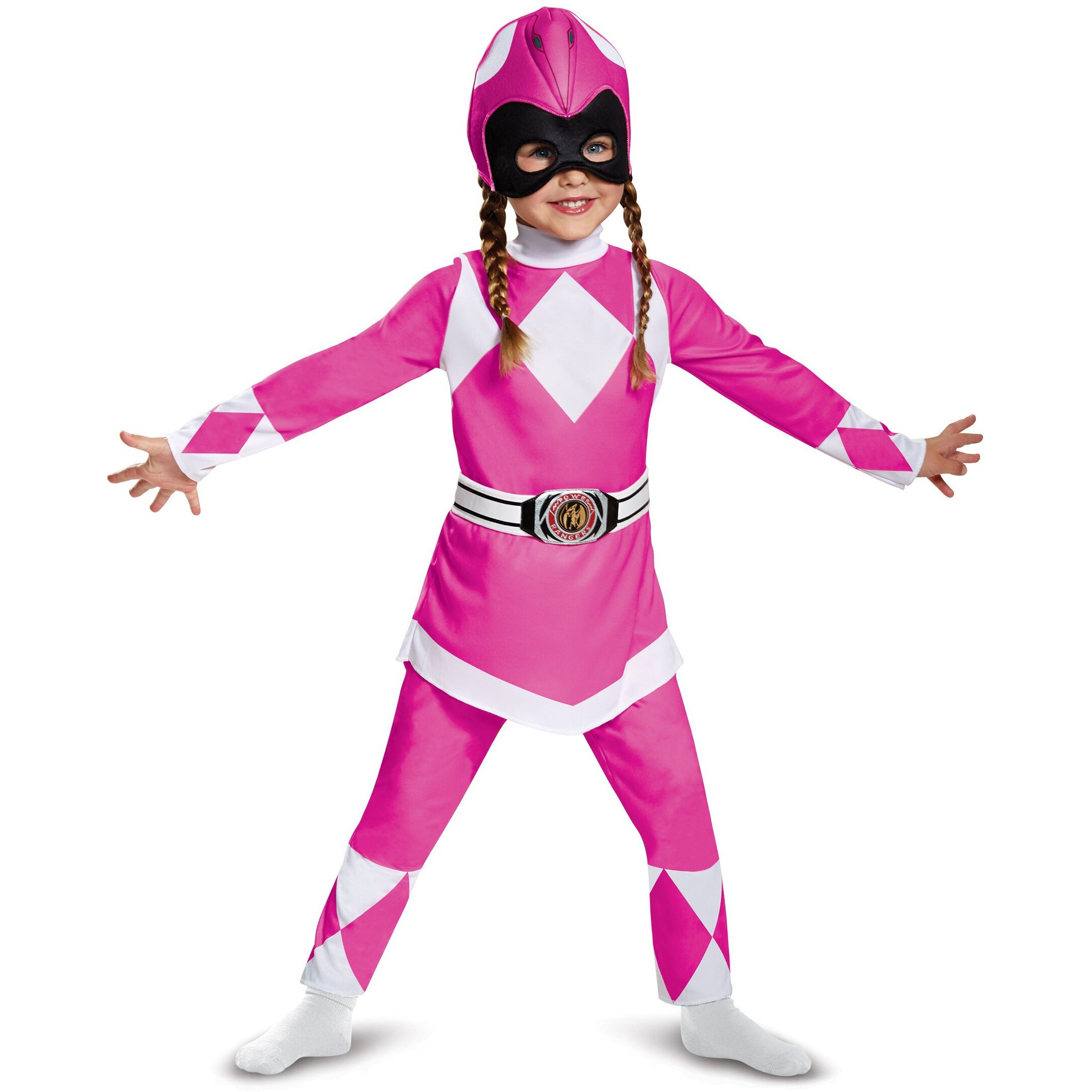 Disguise Pink Ranger Toddler Classic Child Costume  Pink  Medium/(3T-4T)