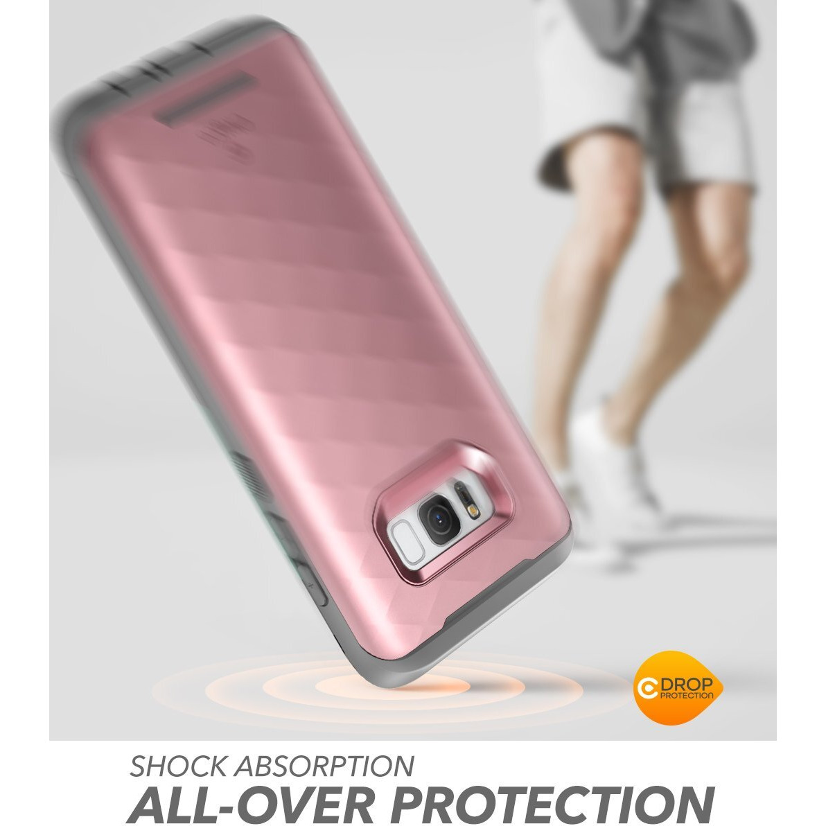 Samsung Galaxy S8 Plus Case  Clayco [Hera Series] Full-Body Rugged Case With Built-In Screen Protector For Samsung Galaxy S8 Plus (2017 Release) (Rosegold)