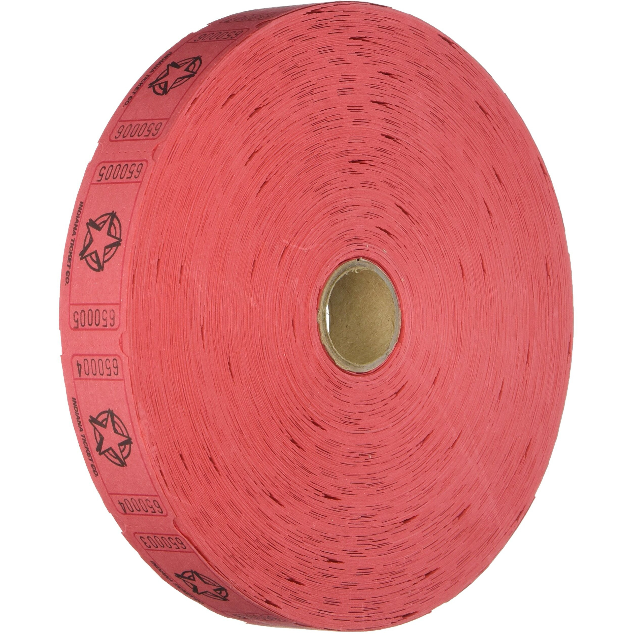 1 X 2000 Red Star Single Roll Consecutively Numbered Raffle Tickets