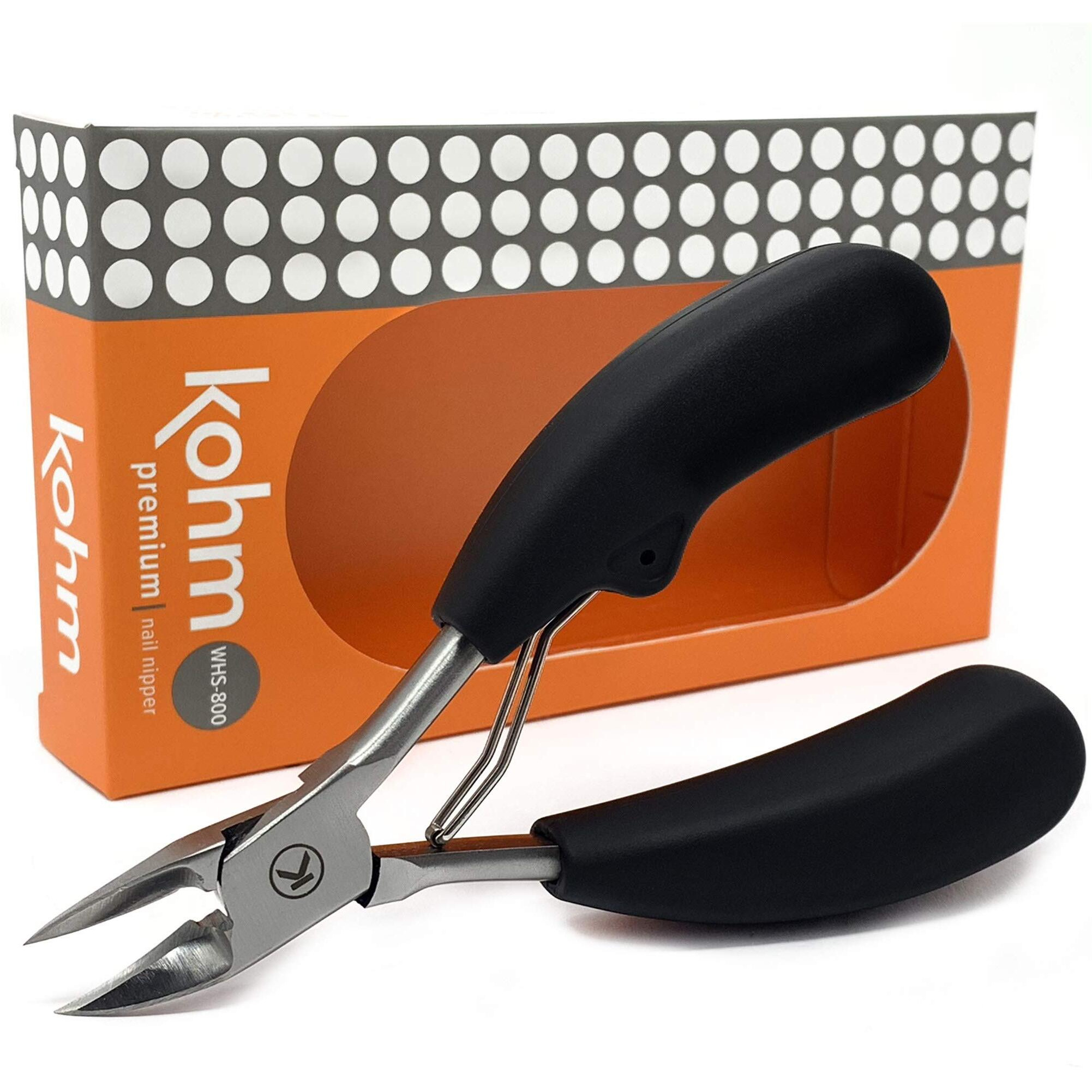 Kohm Podiatrist Toenail Clippers  Ingrown Toe Nail Clippers For Thick Nails - Whs-800 Large  Professional  Podiatrist  Heavy Duty Toenail Clippers For Seniors & Adults