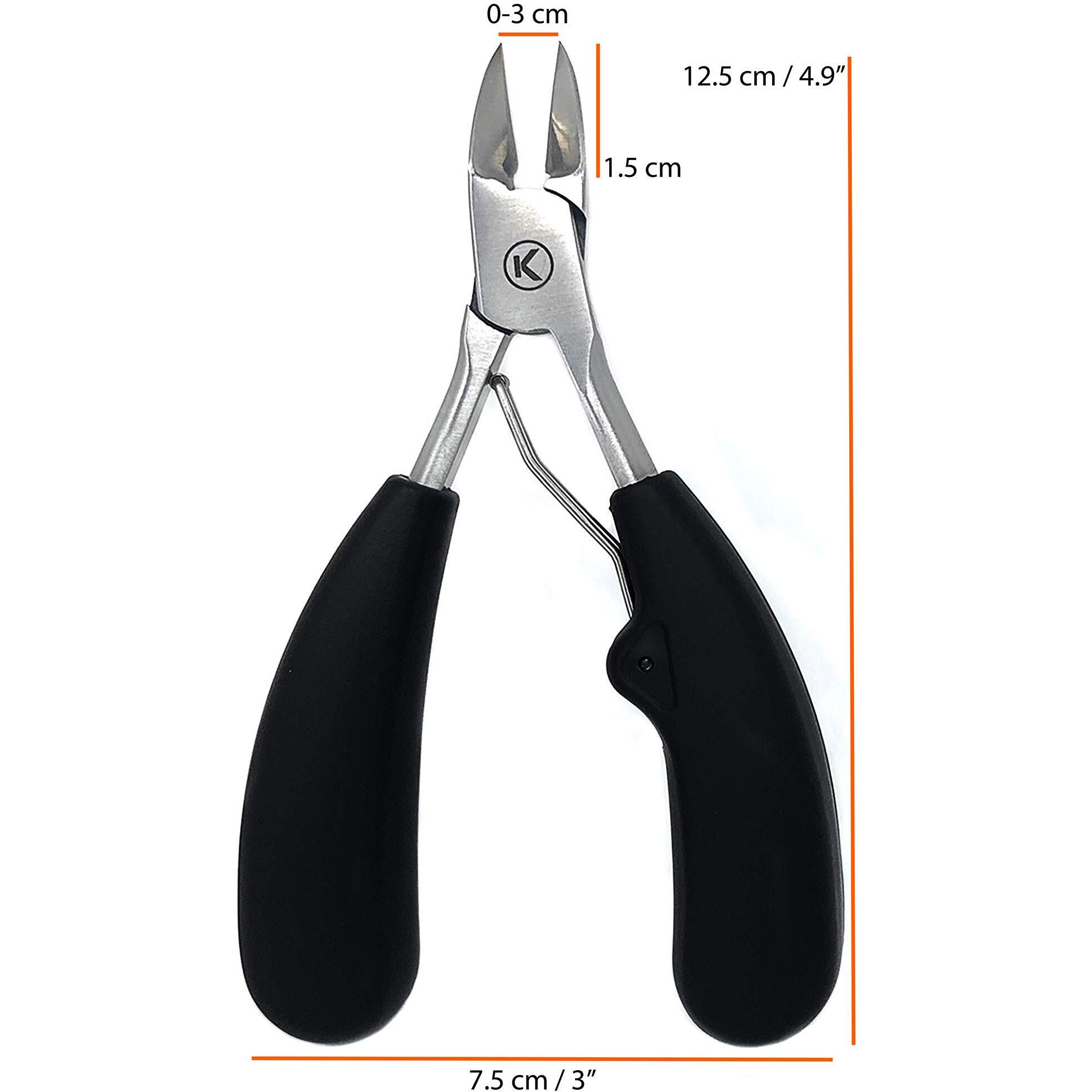 Kohm Podiatrist Toenail Clippers  Ingrown Toe Nail Clippers For Thick Nails - Whs-800 Large  Professional  Podiatrist  Heavy Duty Toenail Clippers For Seniors & Adults