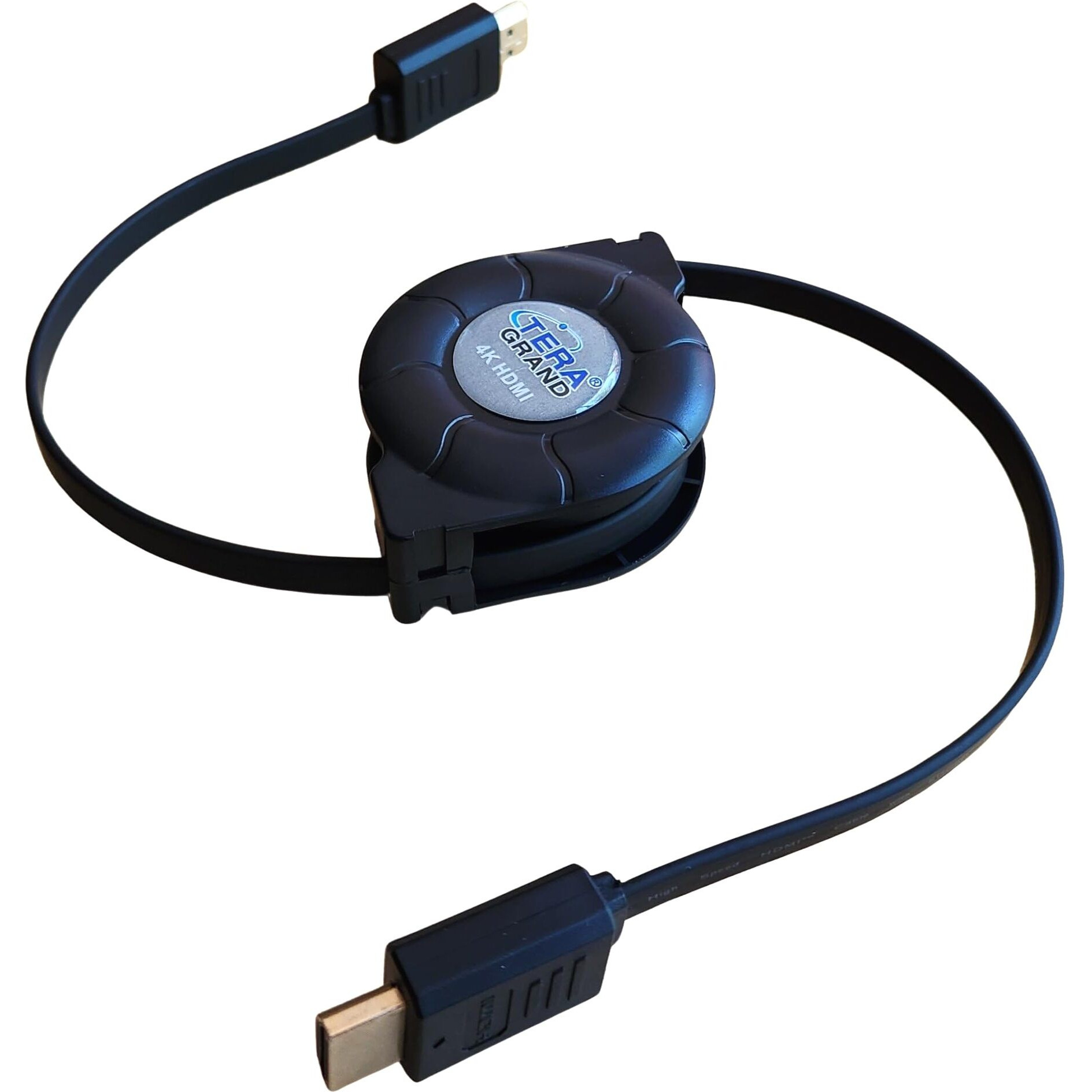 Tera Grand Premium 4K High-Speed Hdmi 2.0 Retractable Cable  Extends Up To 4.25 Feet - Supports 4K Ultra Hd  3D  Arc  Hdr  And Ethernet Channel
